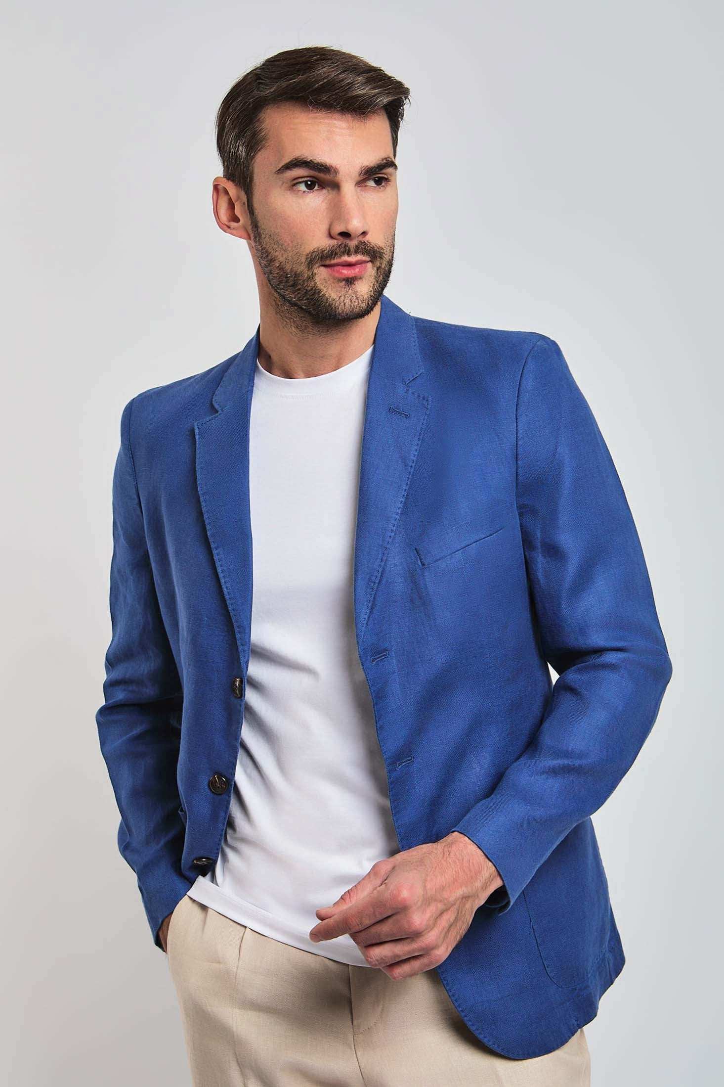 Men Slim Fit Blazer - Navy