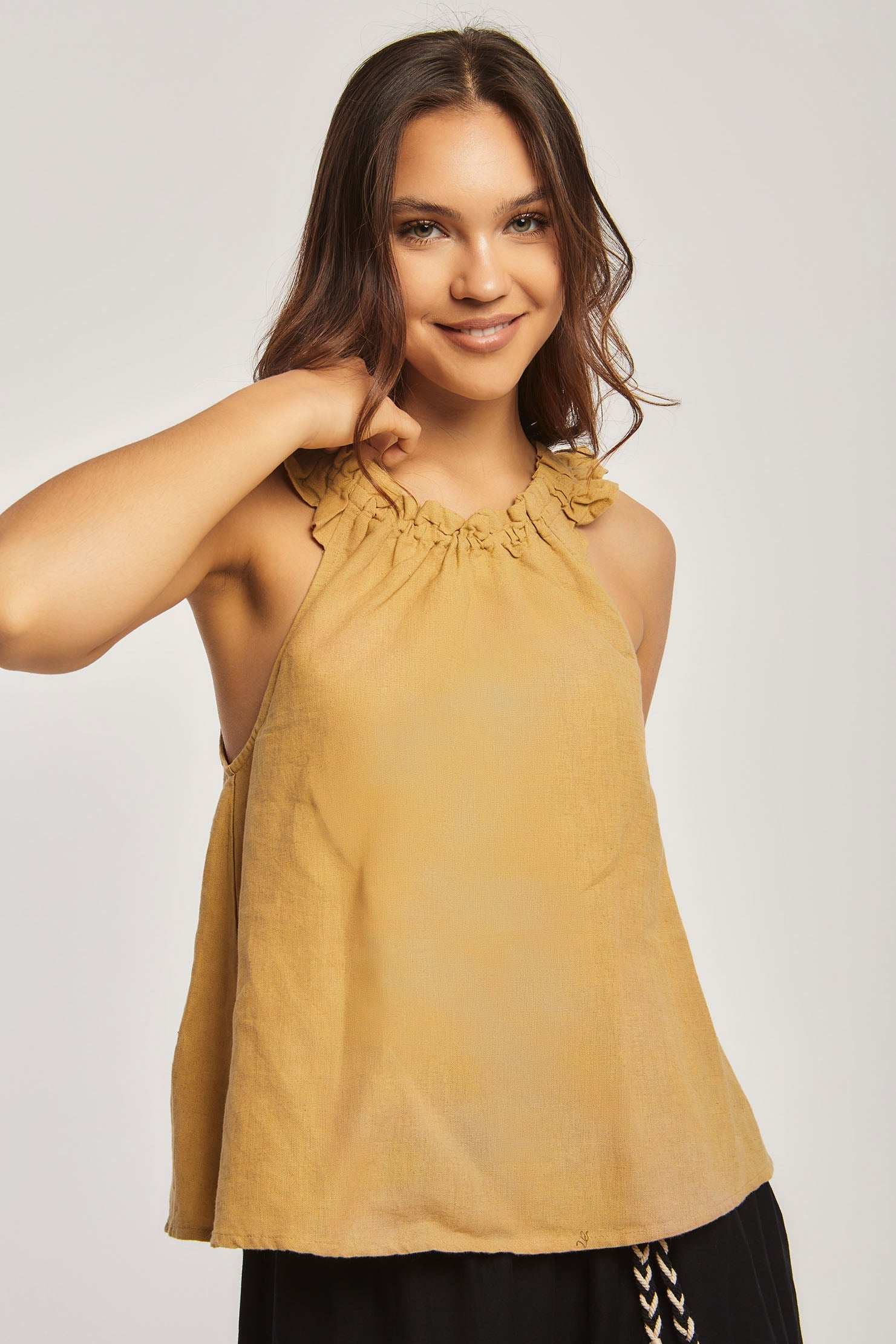 Women Regular Fit Top - Brown