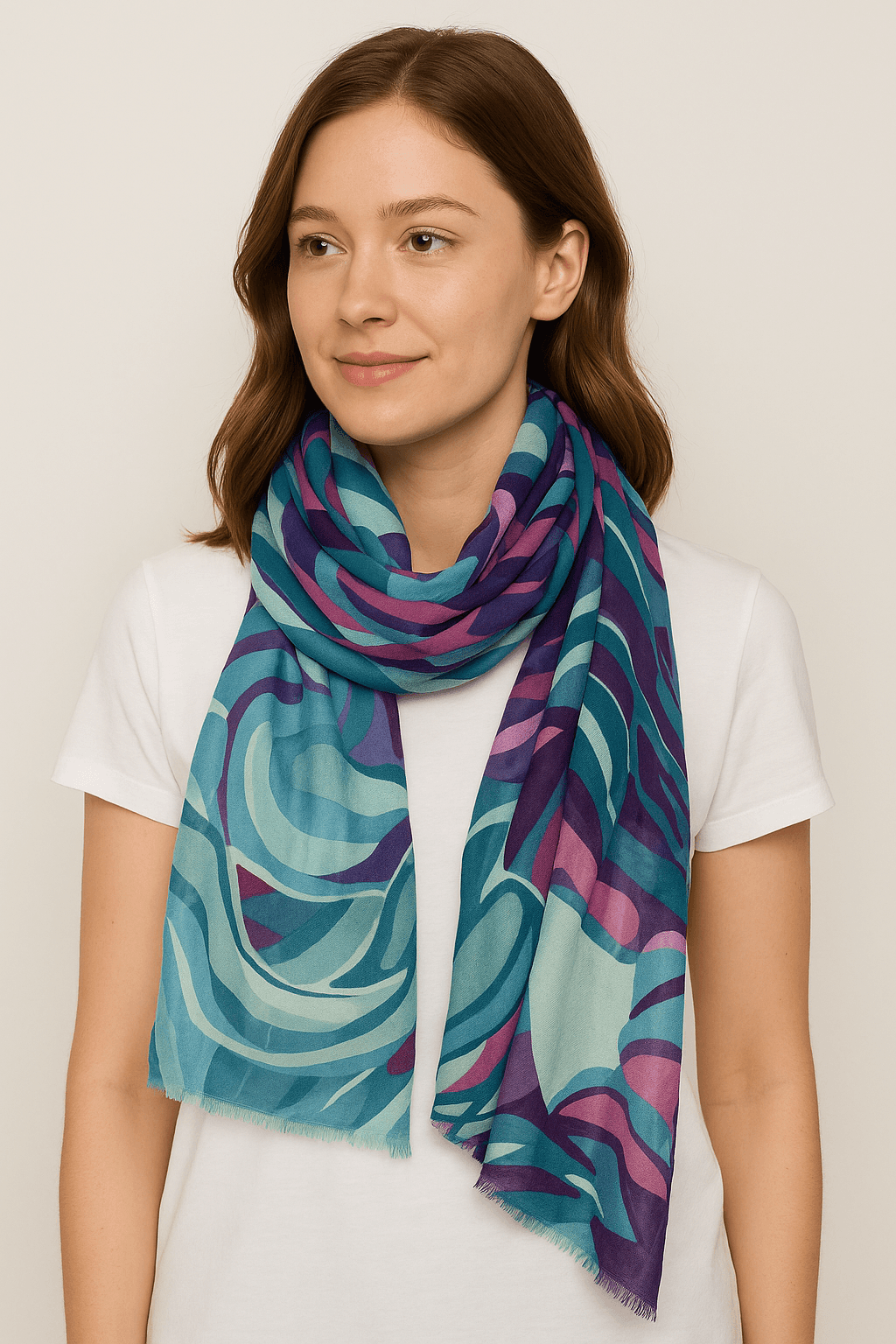 Tropical Themed Printed Scarf