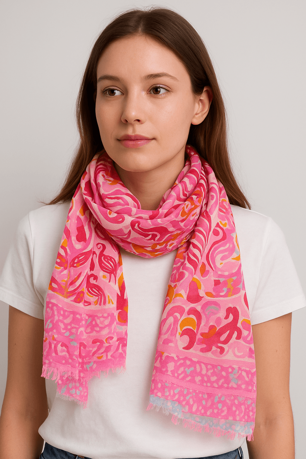 Women Scarf FuchsiaMulticolor