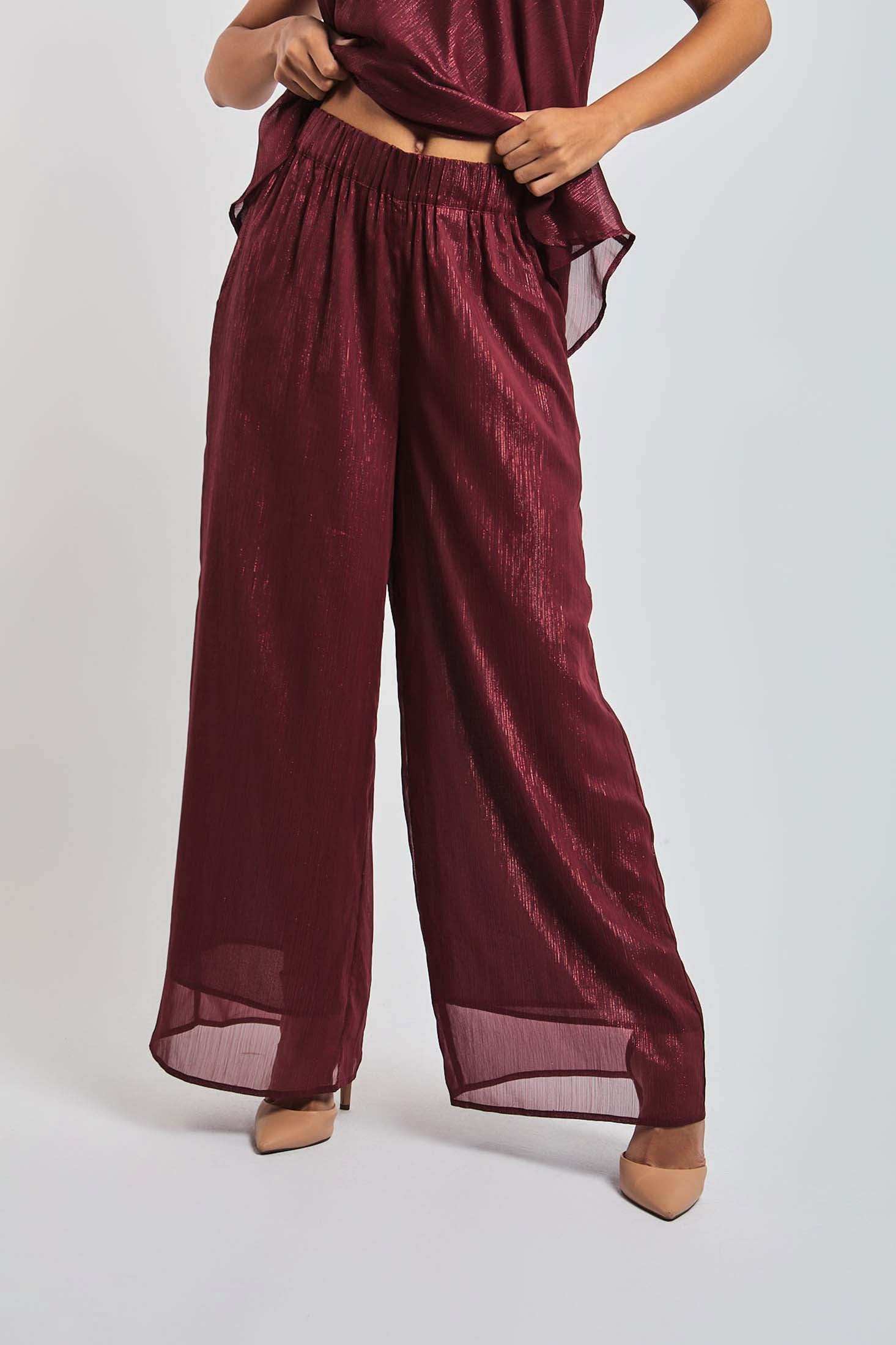 Women Regular Fit Pant - Maroon