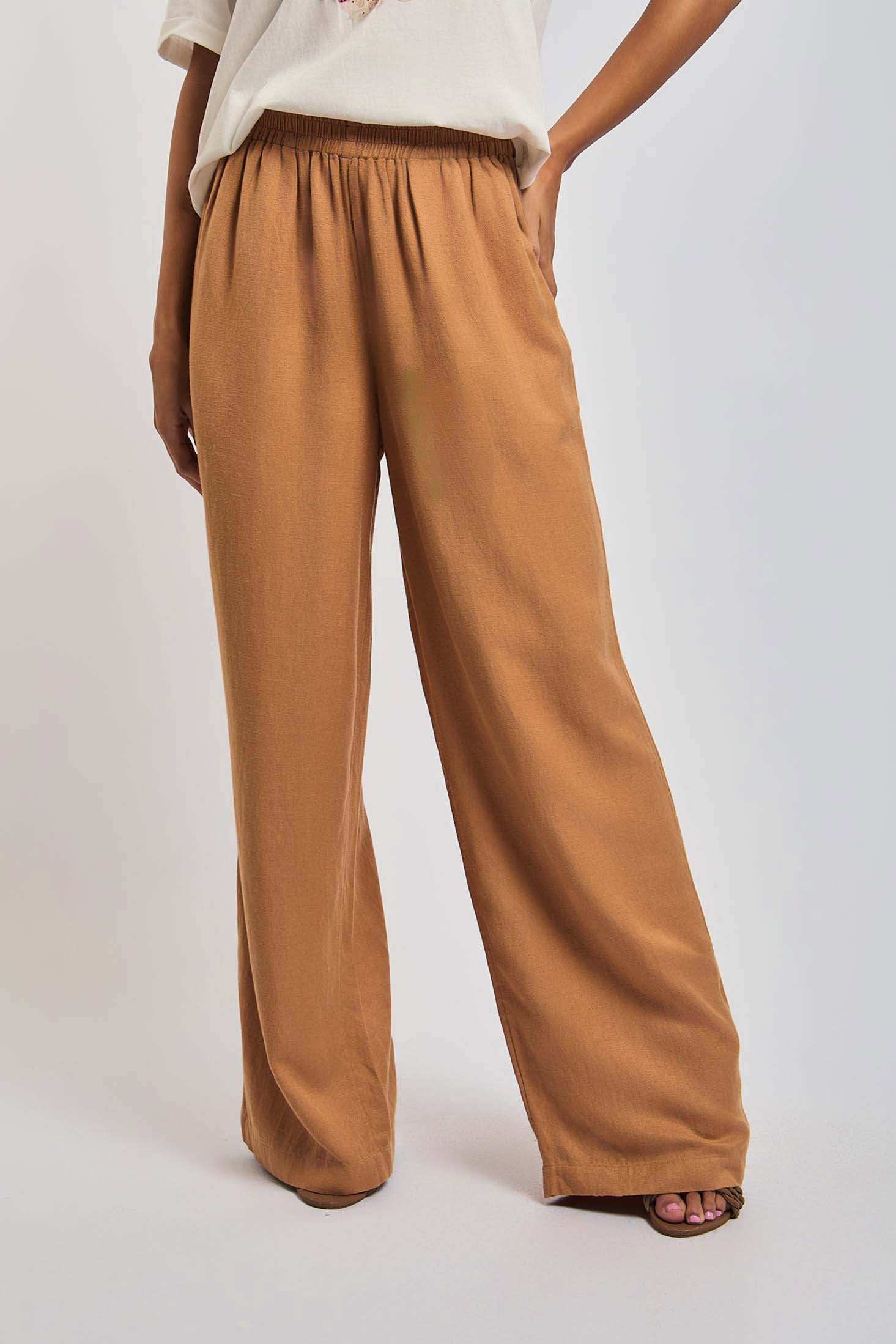 Women Regular Fit Pant - Brown