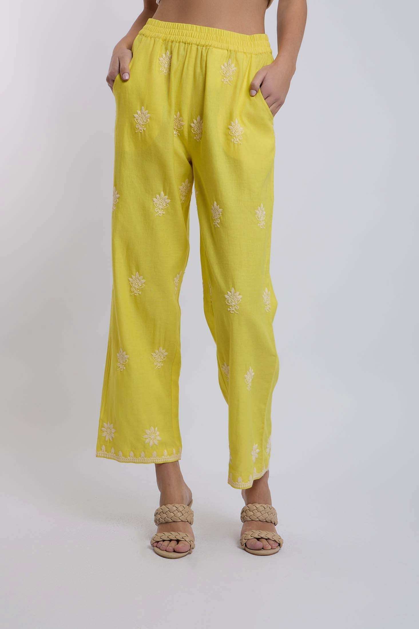 Women Regular Fit Pant - Yellow