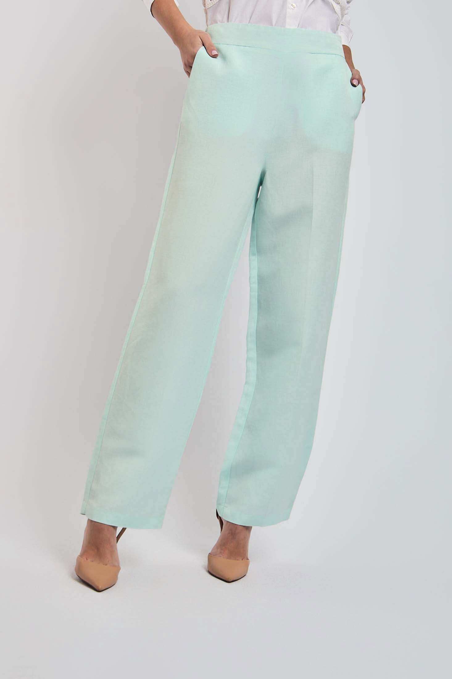 Women Regular Fit Pant - Mint Green