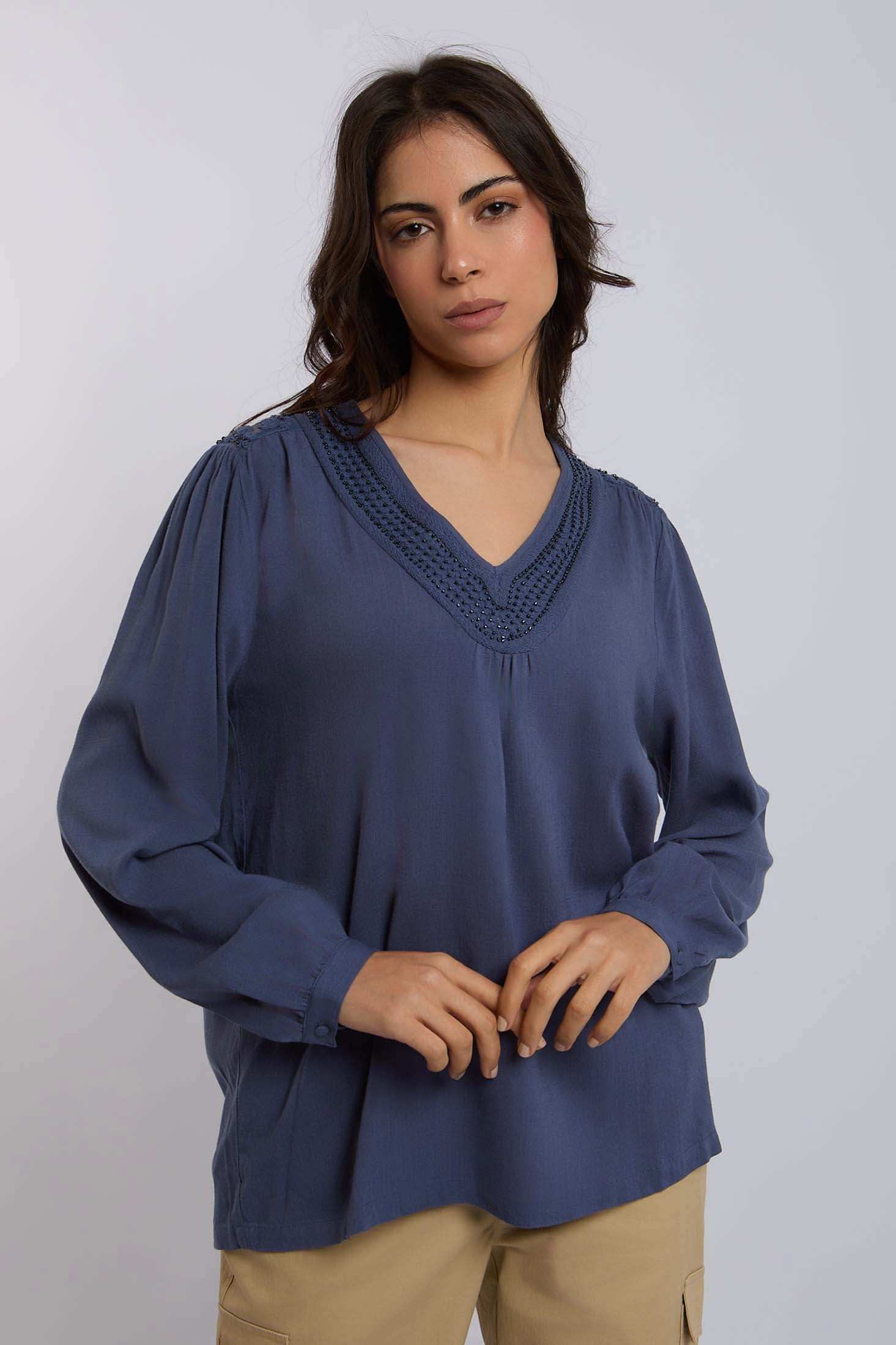 Women Regular Fit Blouse - True Navy