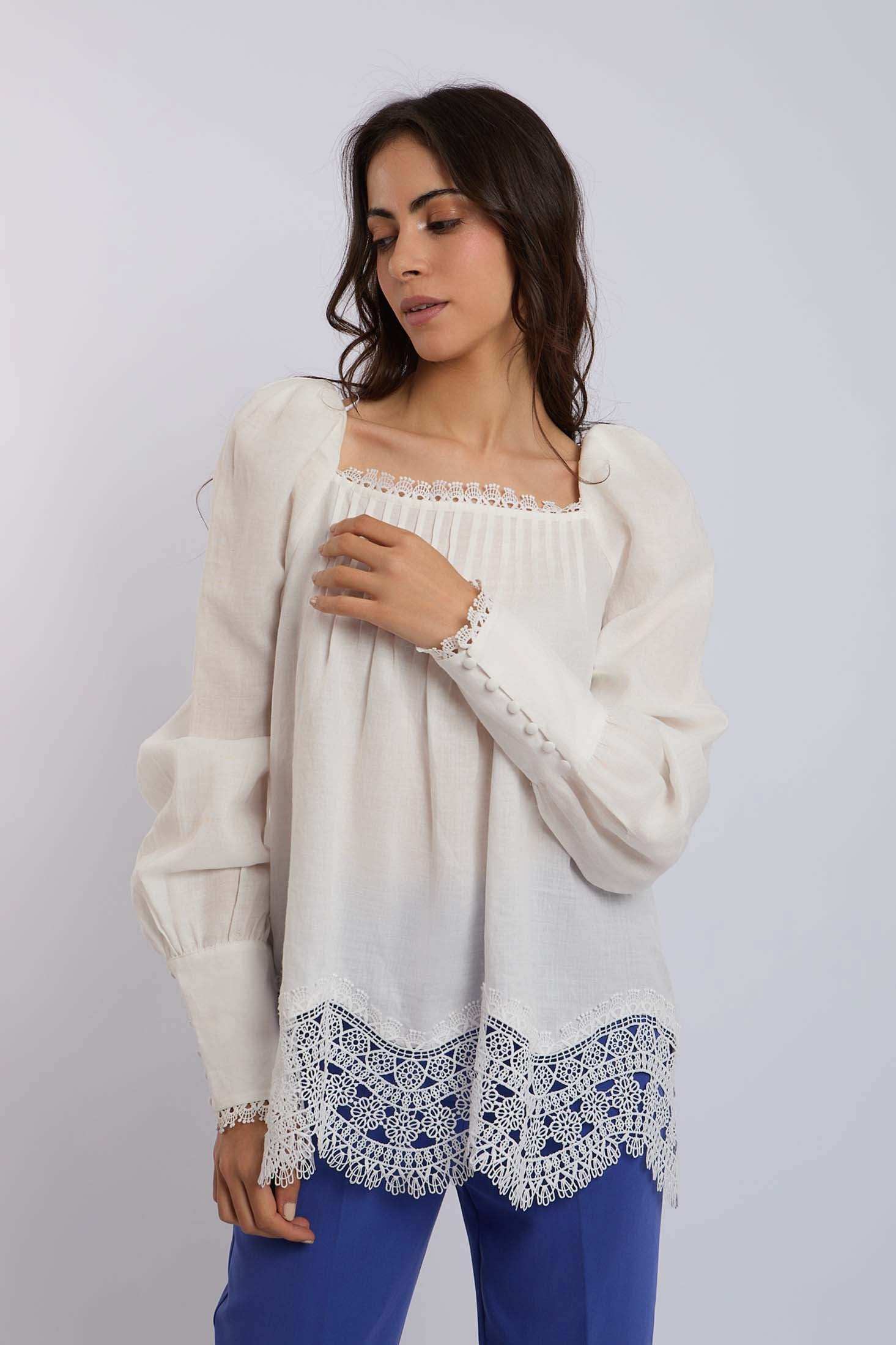 Women Regular Fit Blouse - Off White