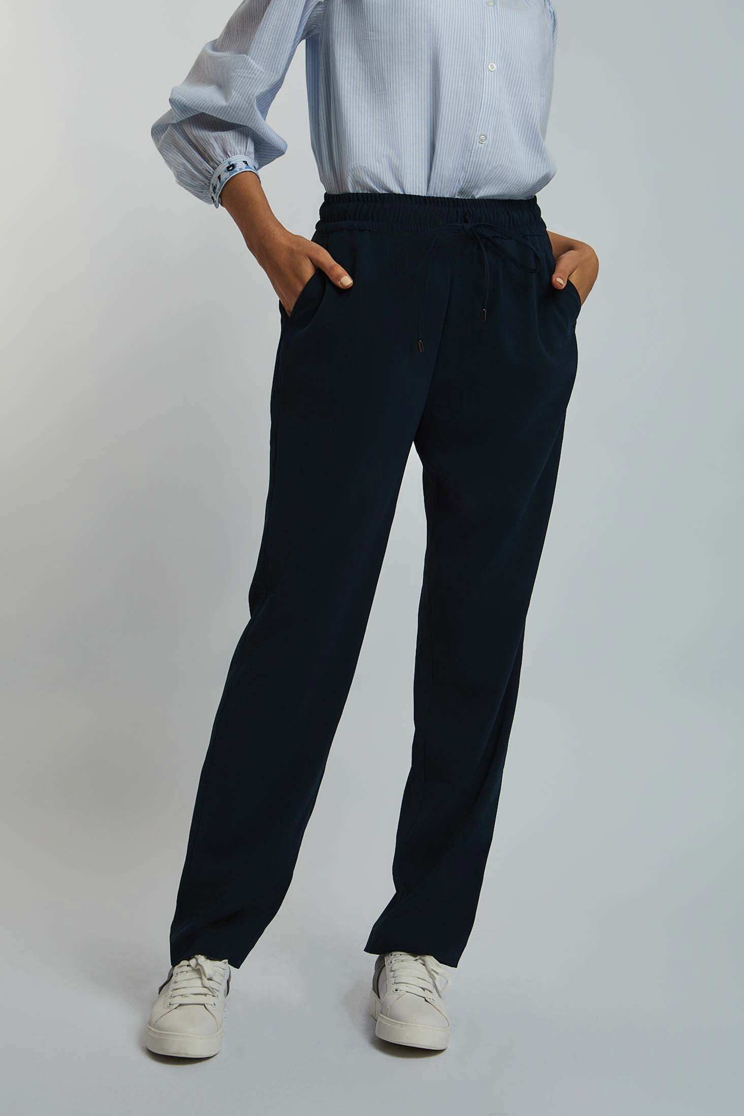 Women Regular Fit Pant - Navy Dark Blue