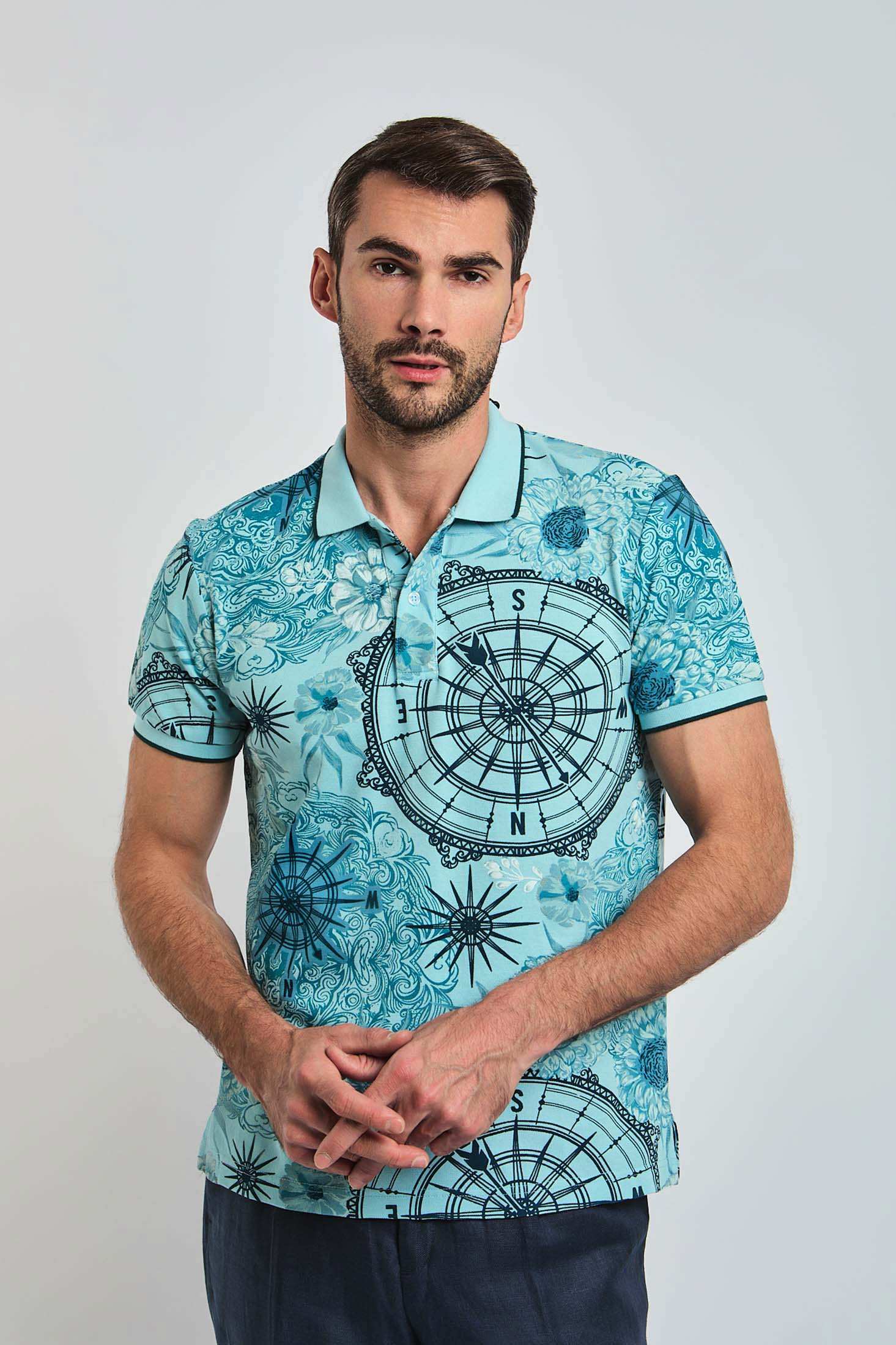 Men Regular Fit Polo - Blue