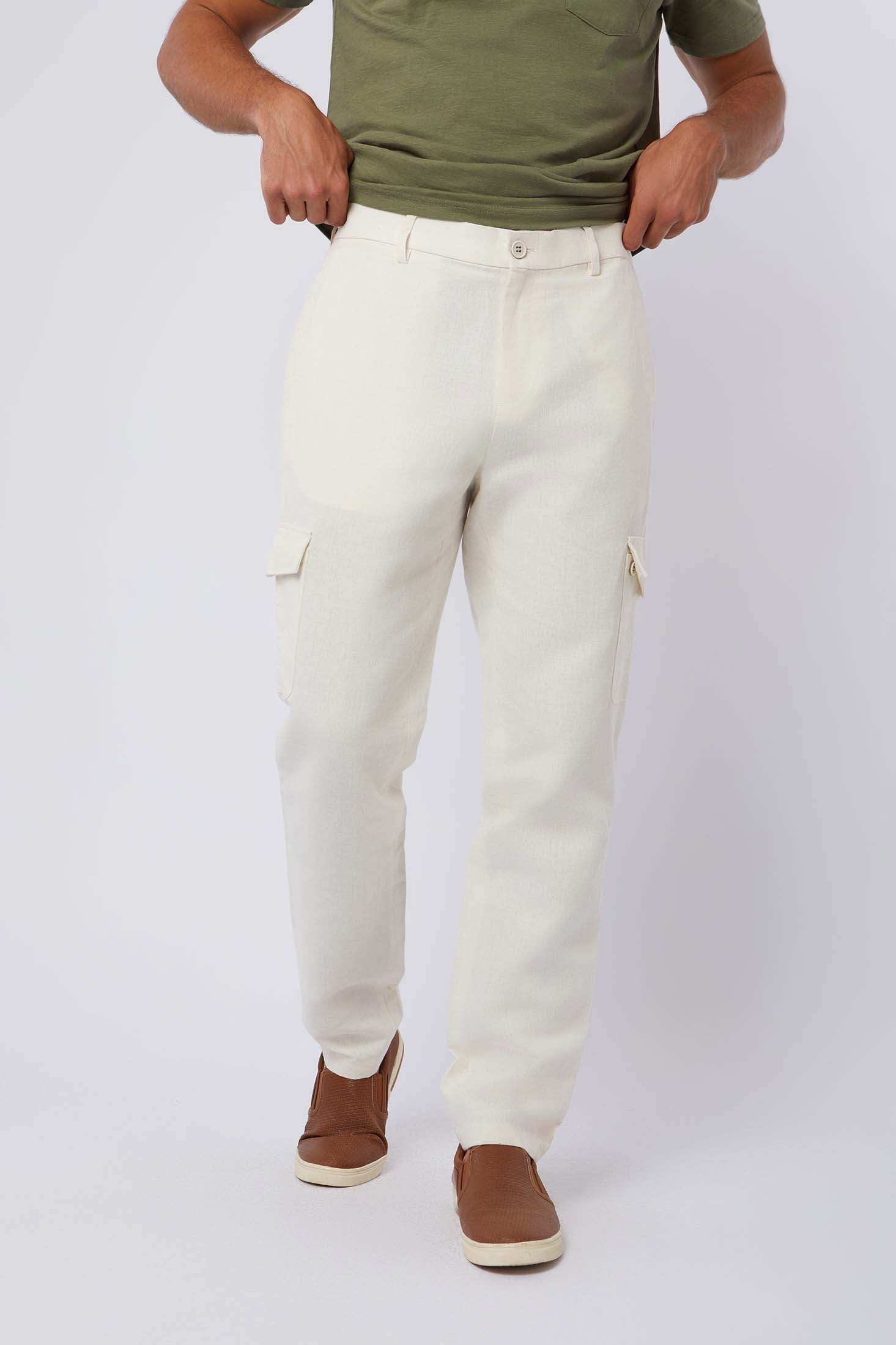 Men Regular Fit Pant - Off white