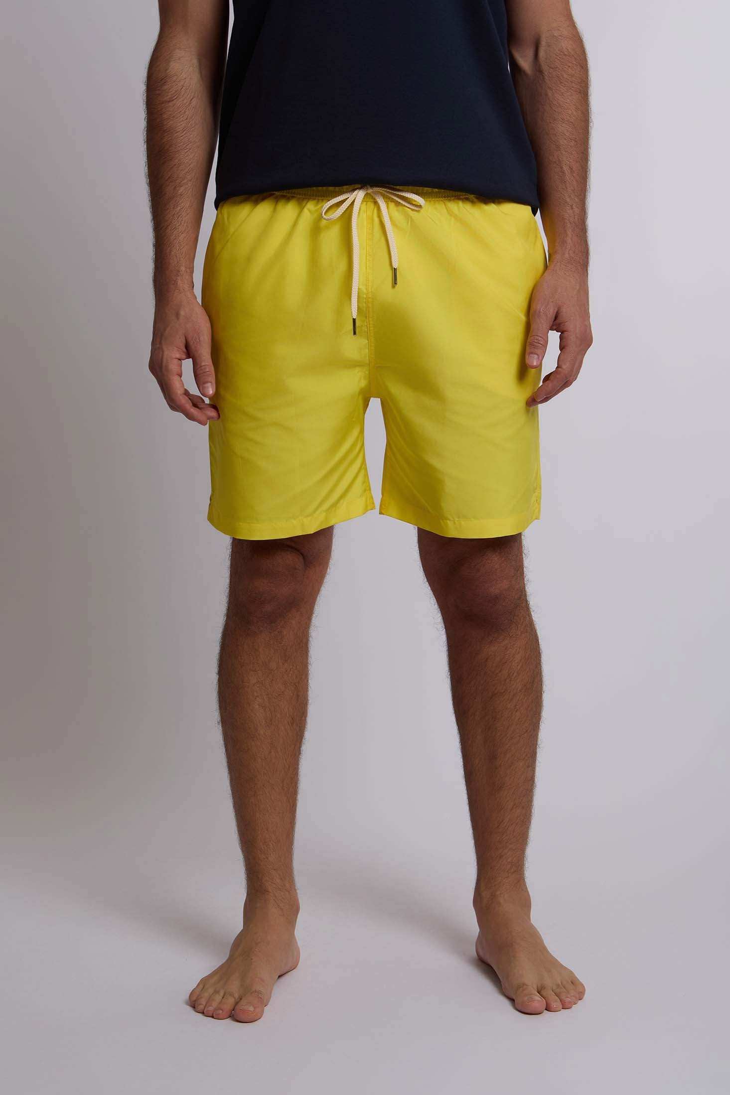 Men Regular Fit Swimming Short - Yellow