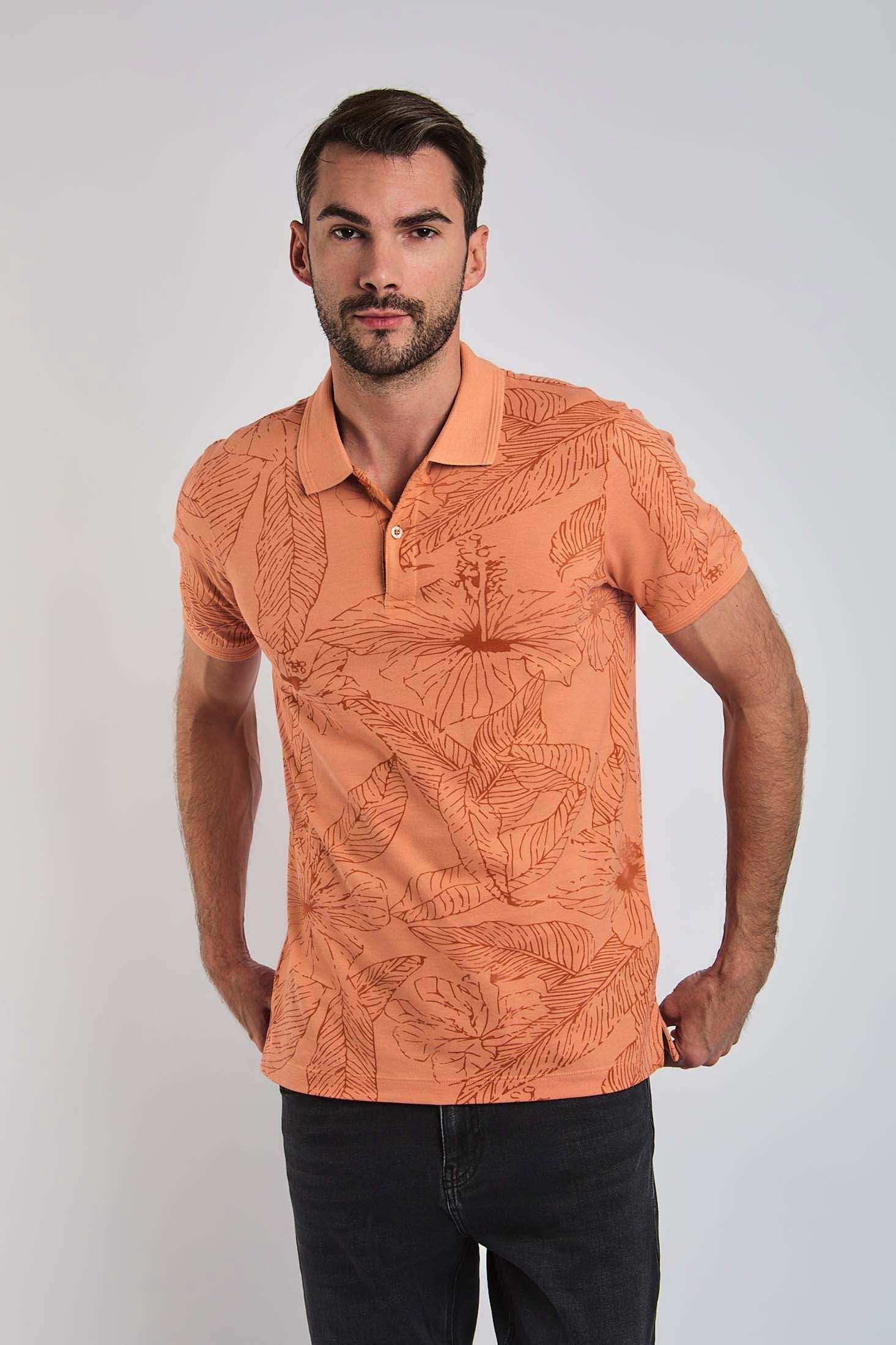 Men Regular Fit Polo -  Orange