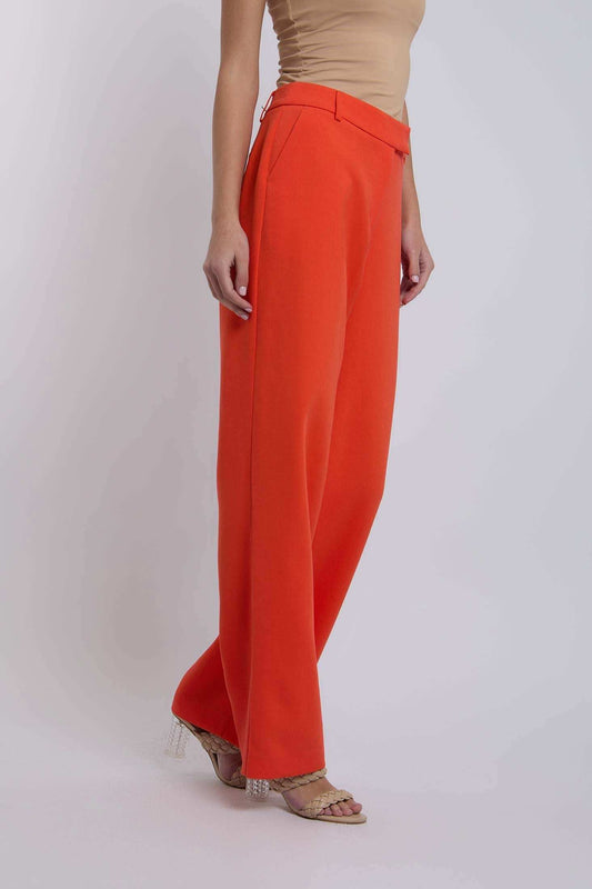 Women Regular Fit Pant - Mandarin Red