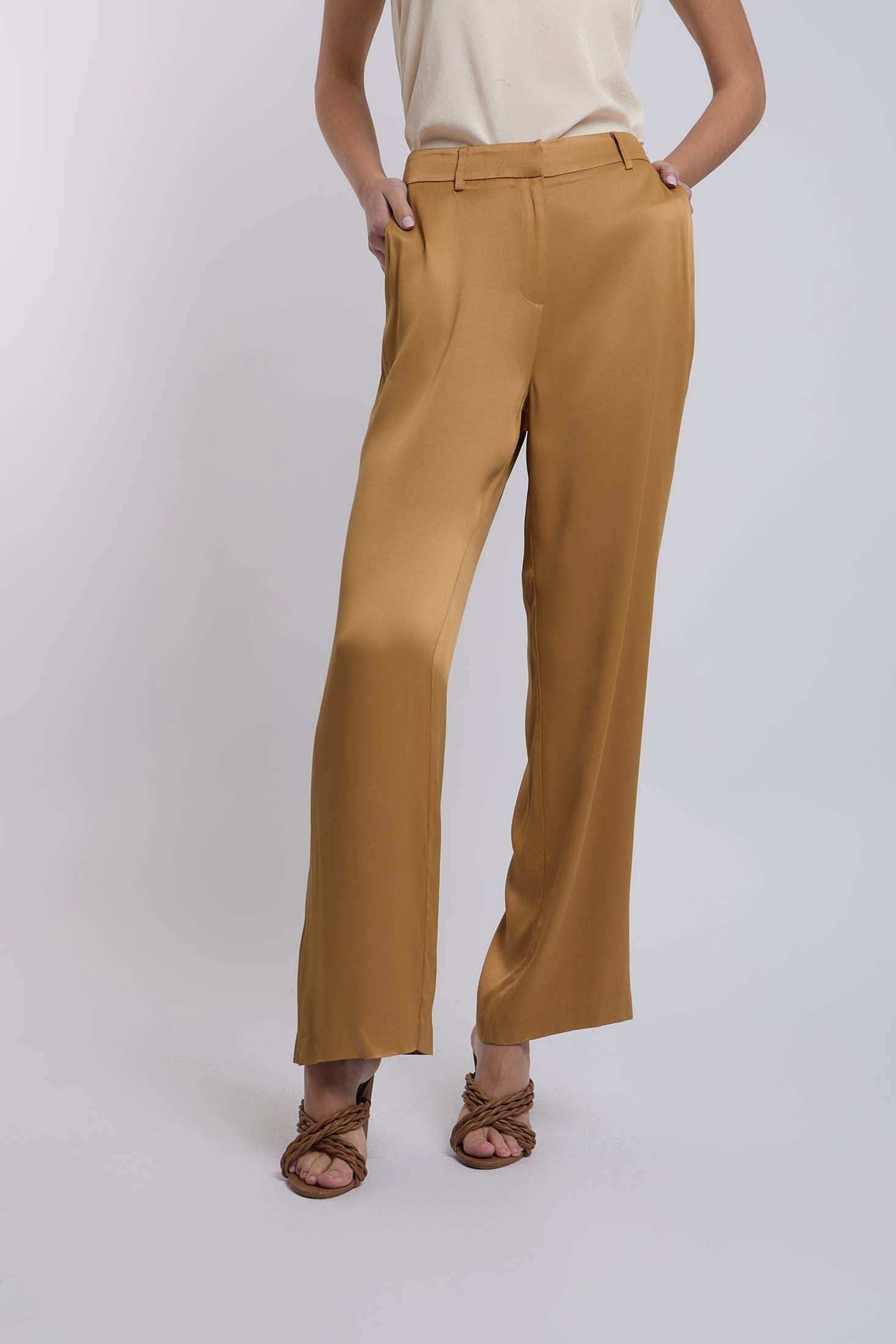 Women Regular Fit Pant - Brown