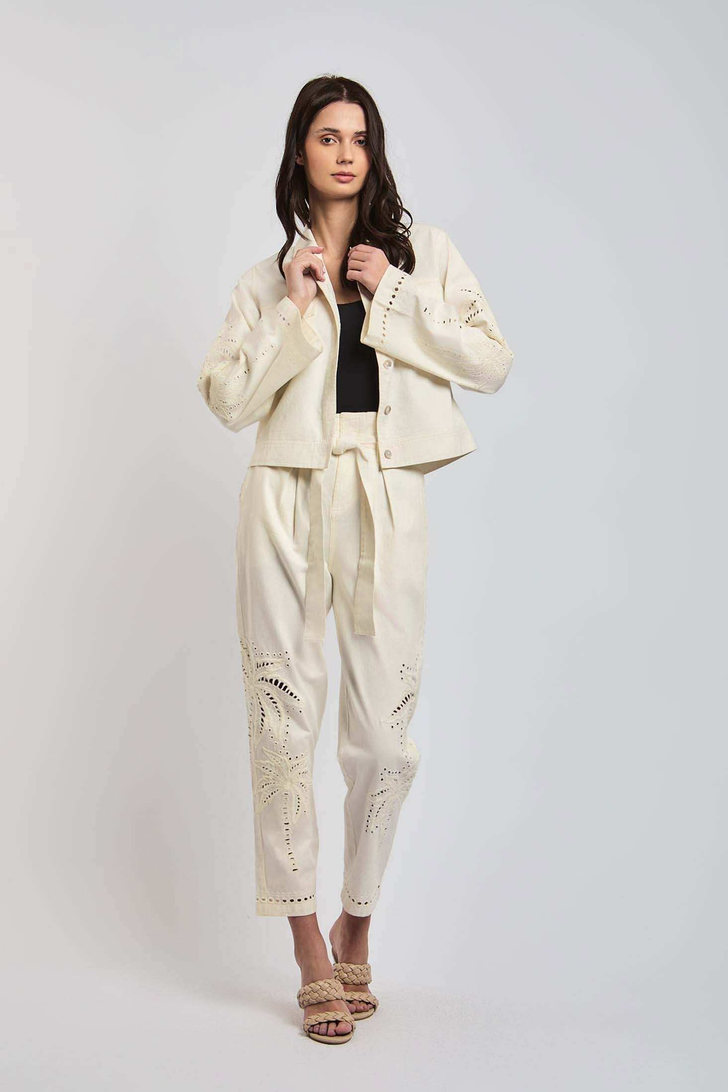 Women Regular Fit Pant - Off White