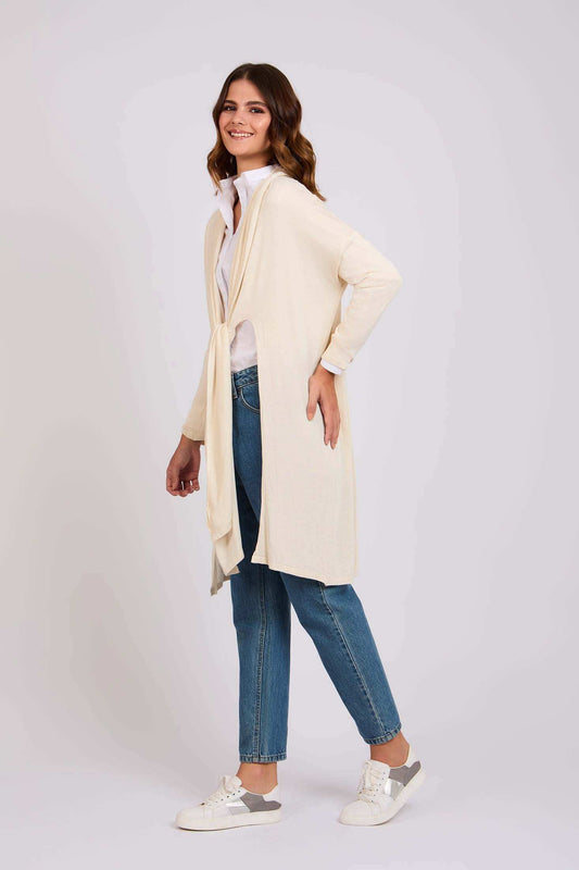 Women Regular Fit Cardigan - Off White