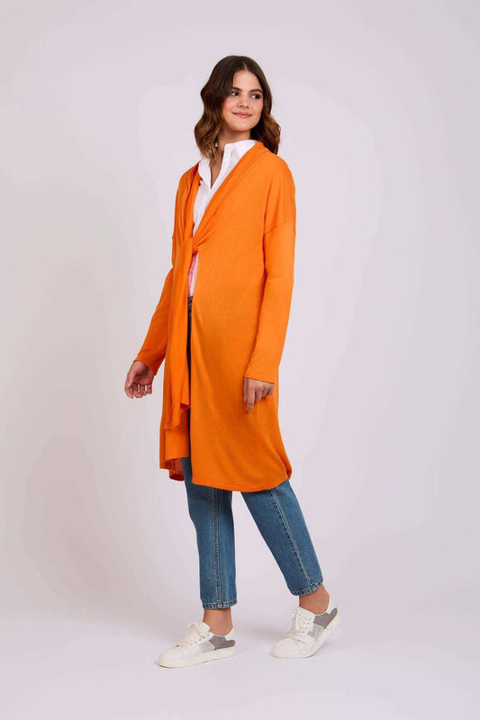 Women Regular Fit Cardigan - Musk Orange