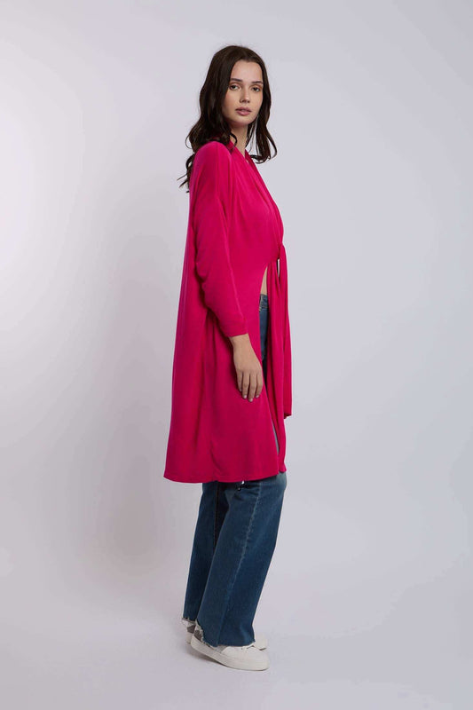 Women Regular Fit Cardigan - Pink