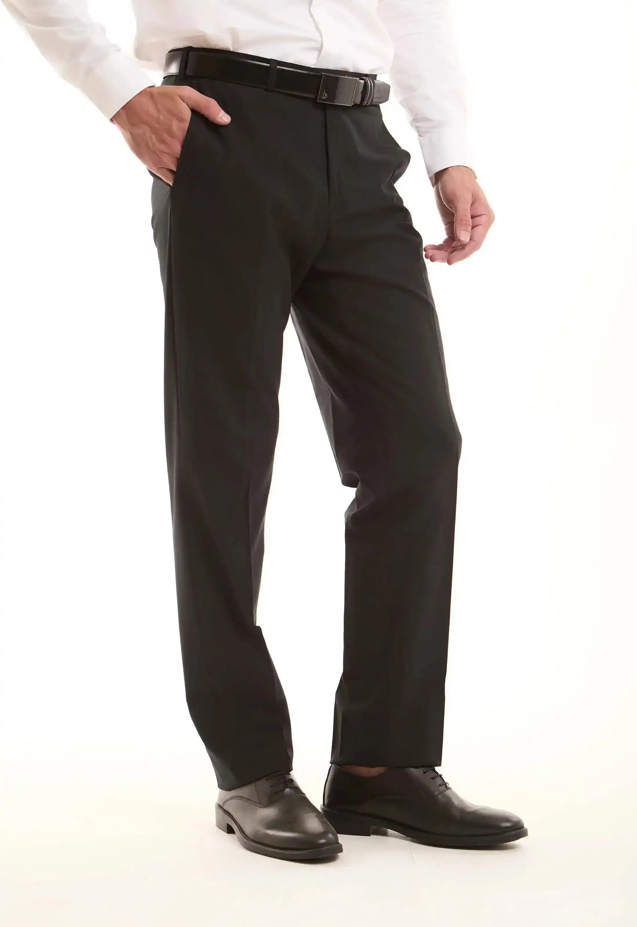 Wool-Blend Straight Pants