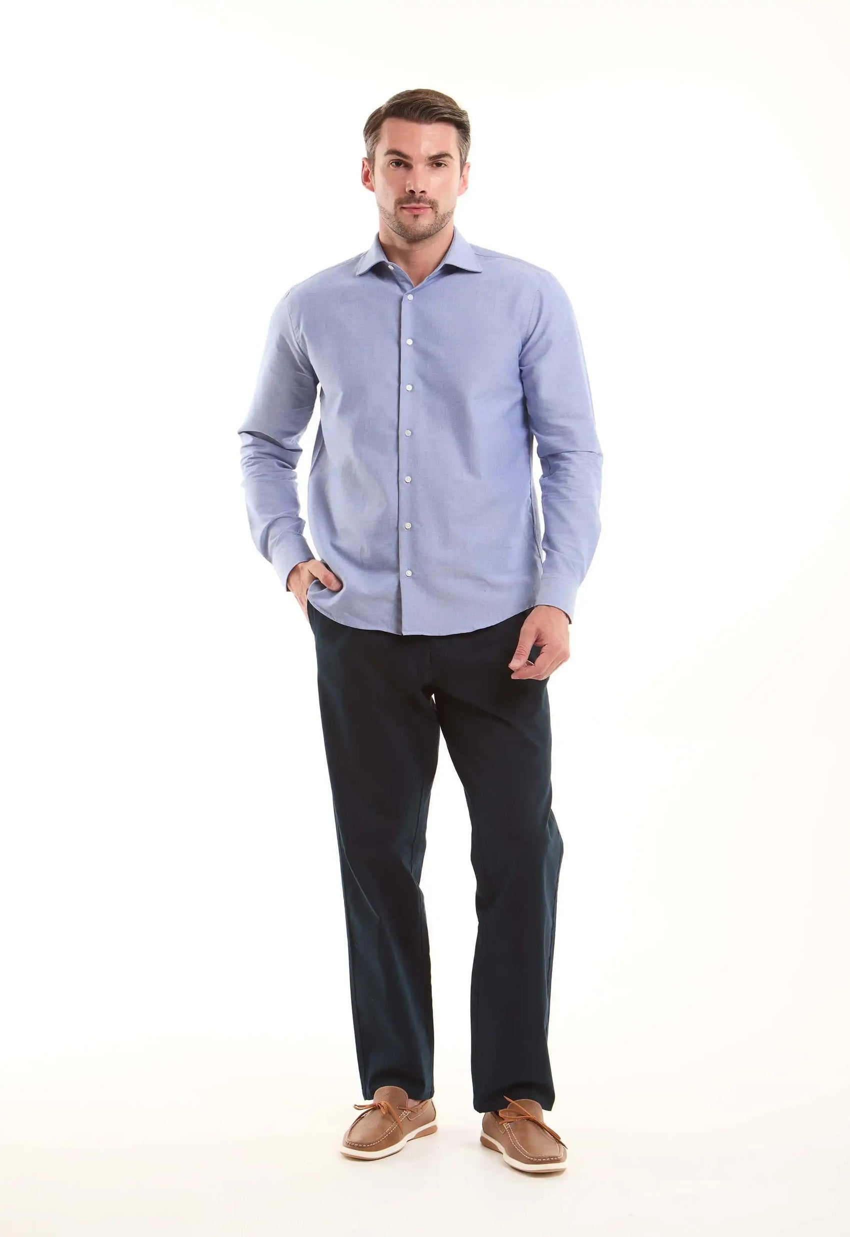 Stretch Cotton Straight Chinos Pants