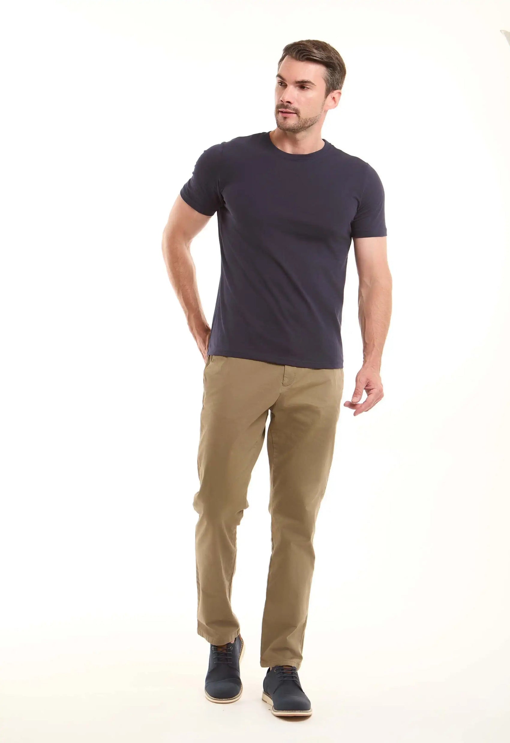 Stretch Cotton Straight Chinos Pants