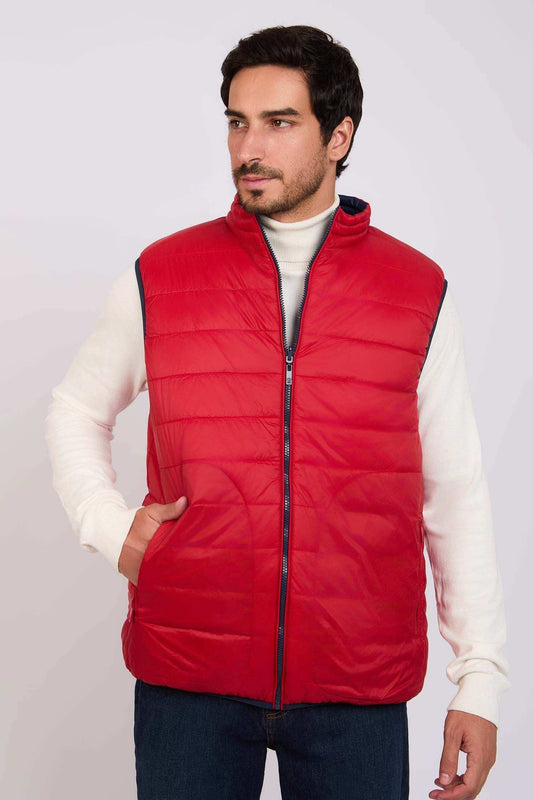 Men Regular Fit Vest Red
