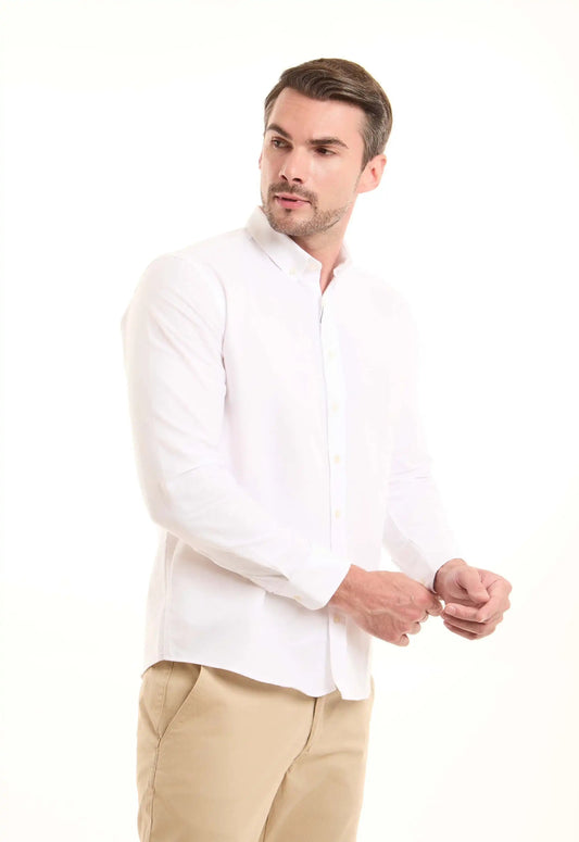 White Cotton Oxford Shirt