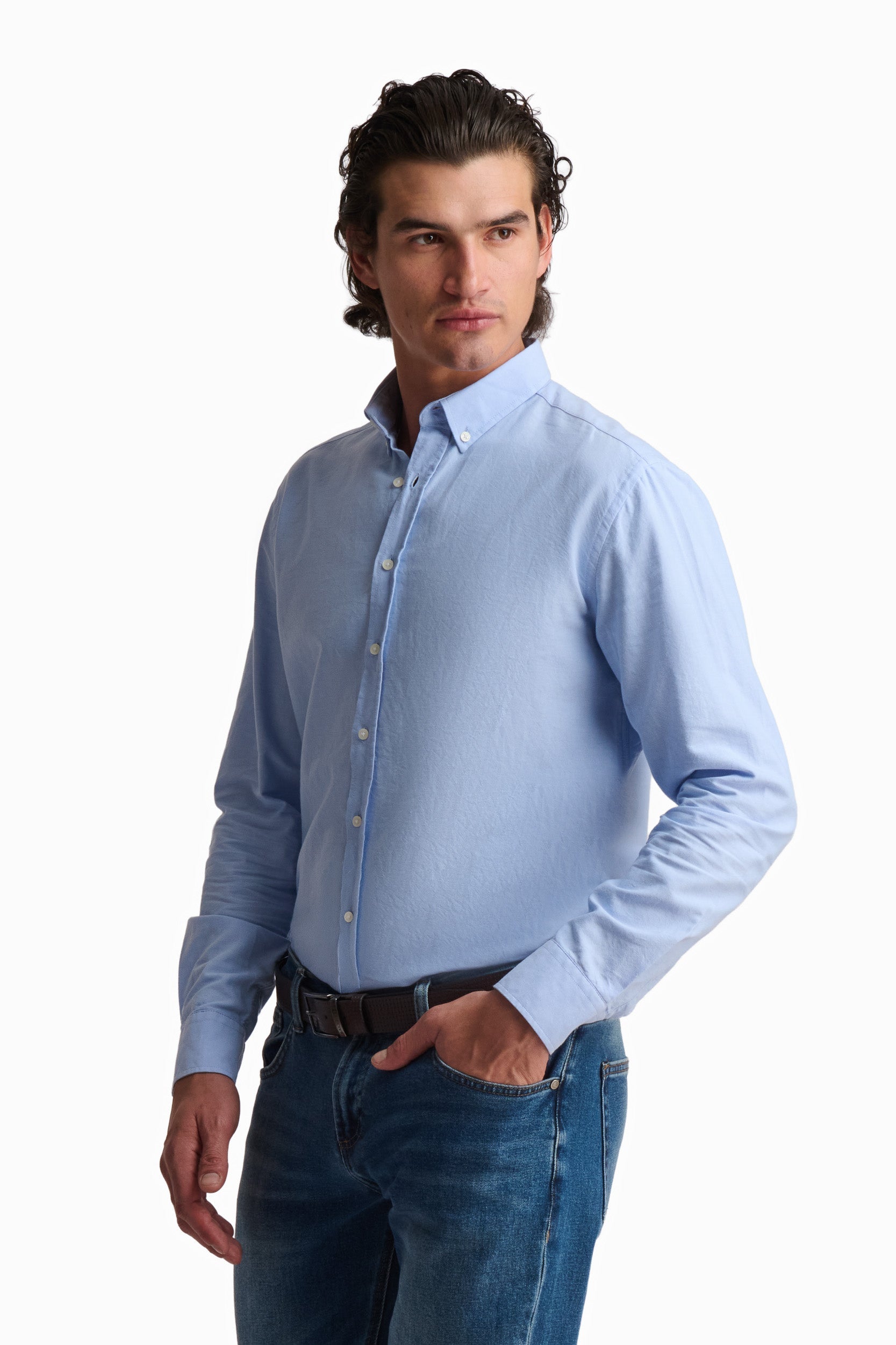 Light Blue Cotton Oxford Shirt