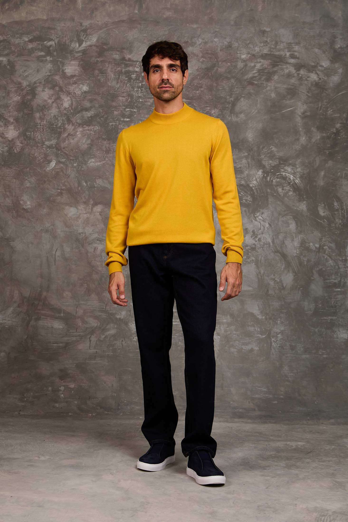 Slip On Solid Pullover with Turtle Neck