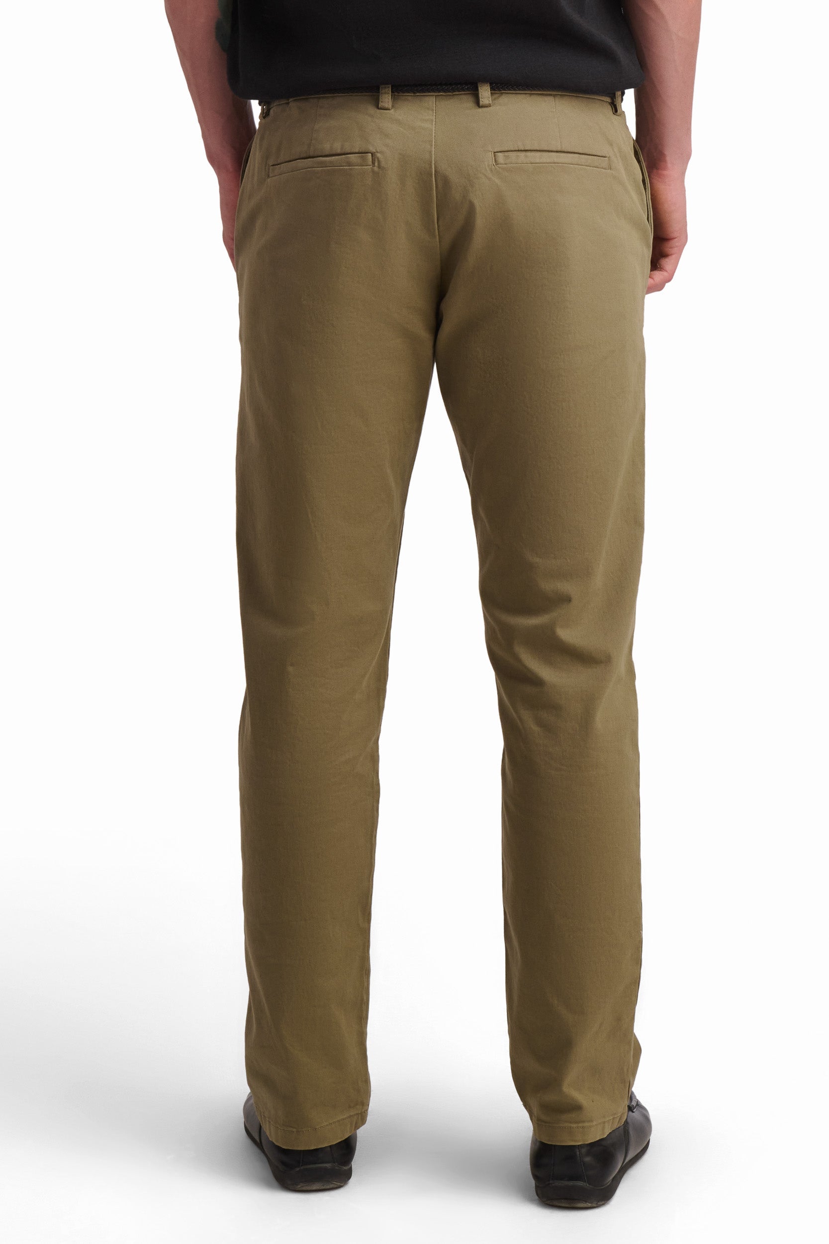 Olive Cotton Tapered Pants
