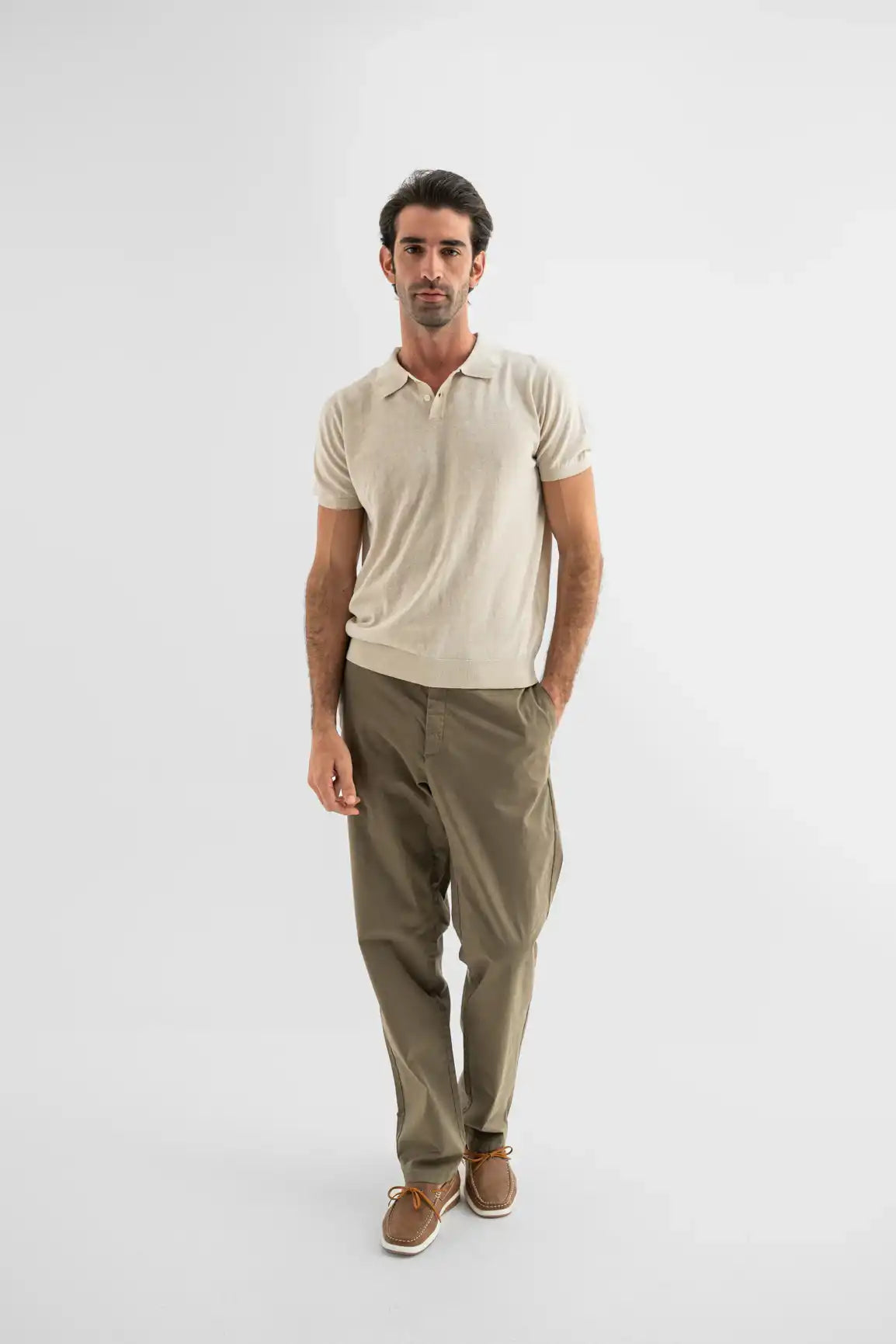 Stretch Cotton Tapered Chinos Pants