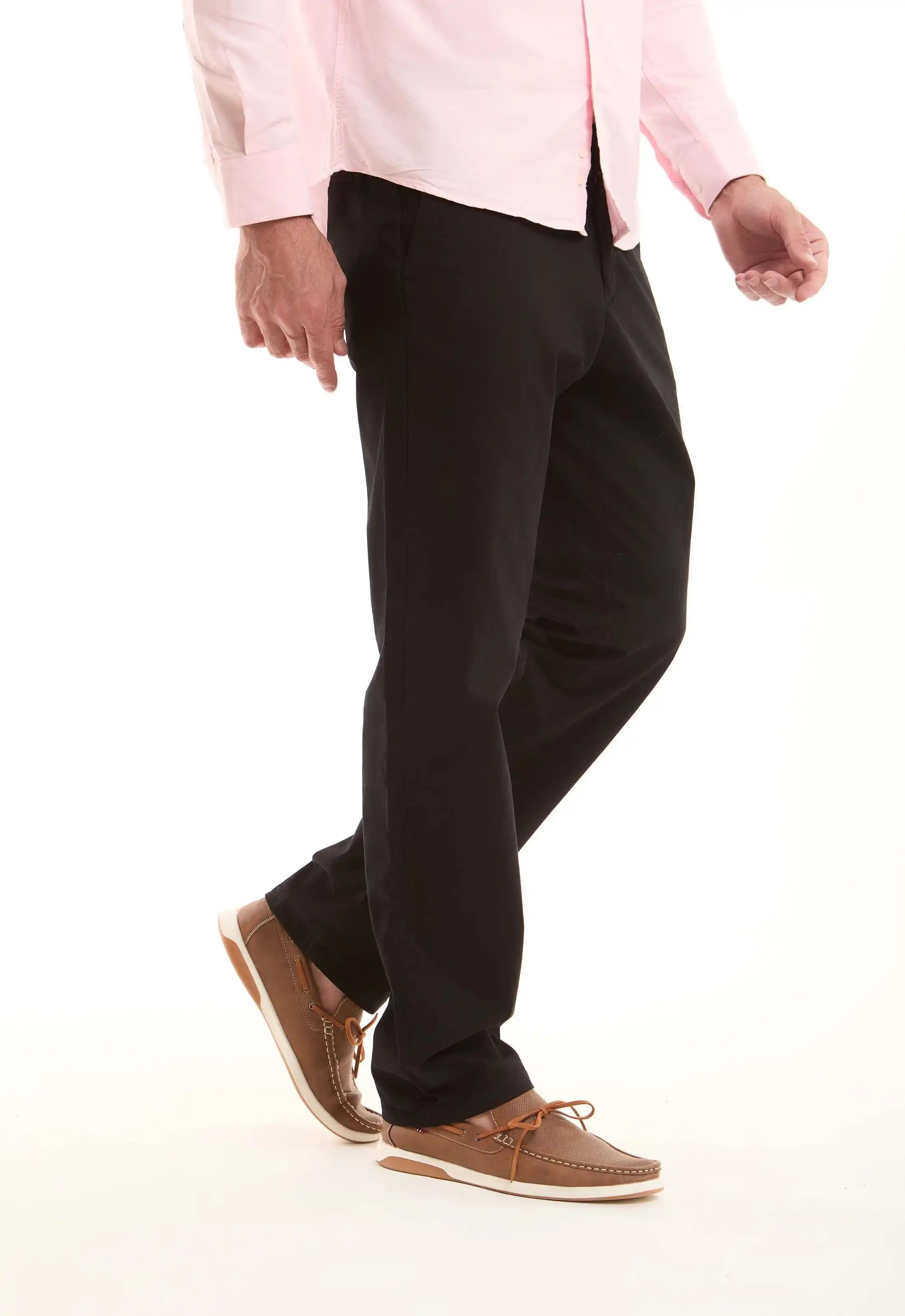 Black Cotton Casual Pants