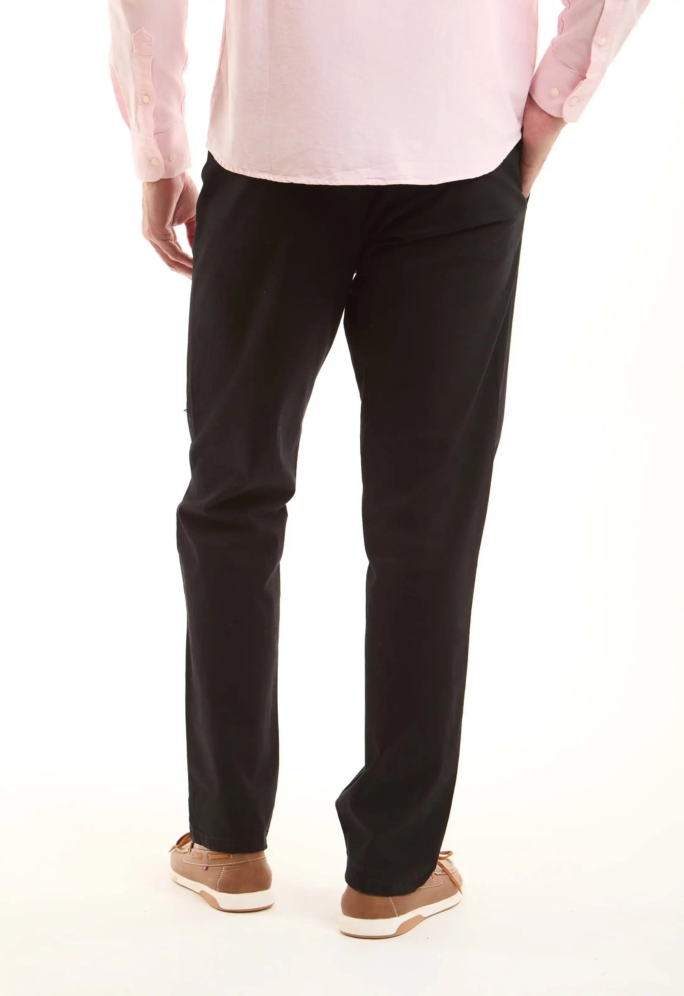 Black Cotton Casual Pants