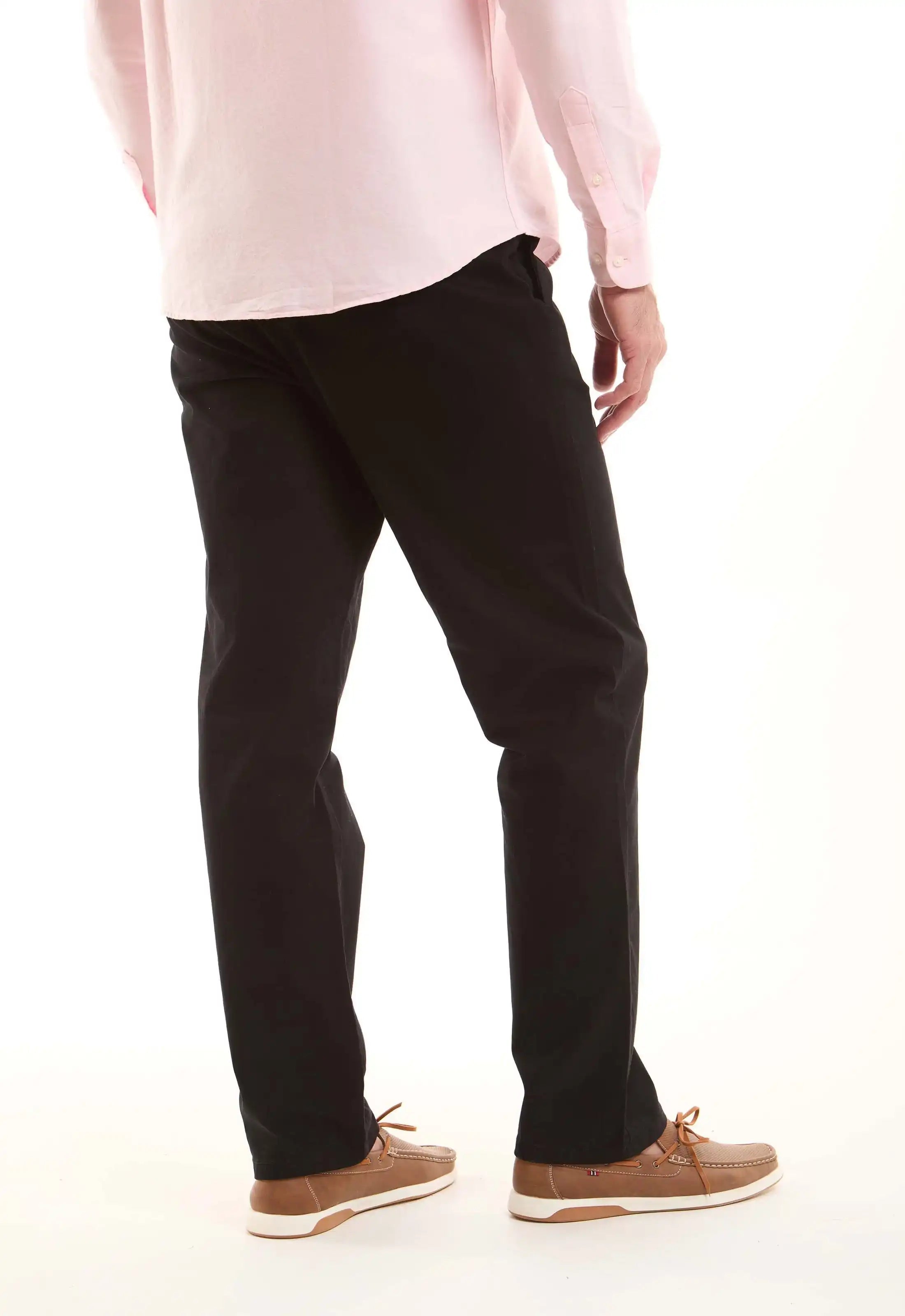 Black Cotton Casual Pants
