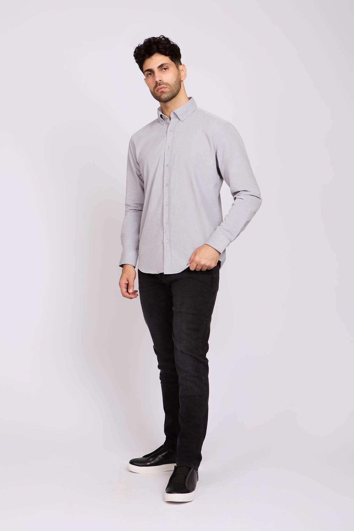 Men Regular Fit Shirt Grey