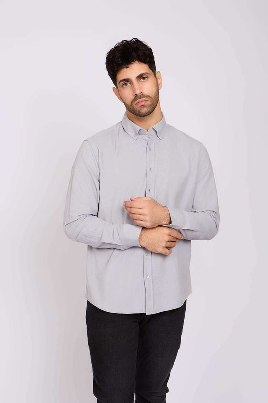 Men Regular Fit Shirt Grey