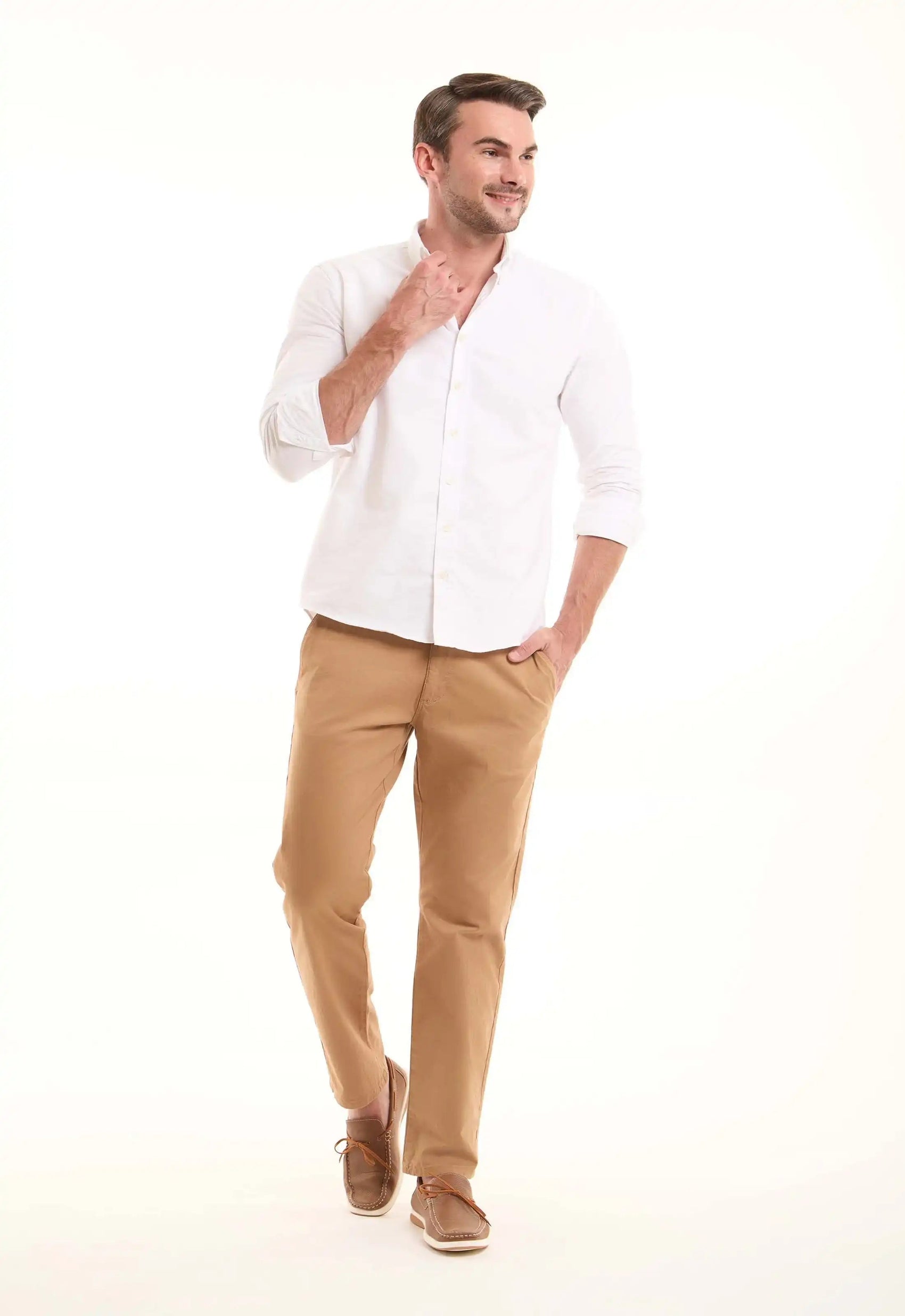 Stretch Cotton Tapered Chinos Pants