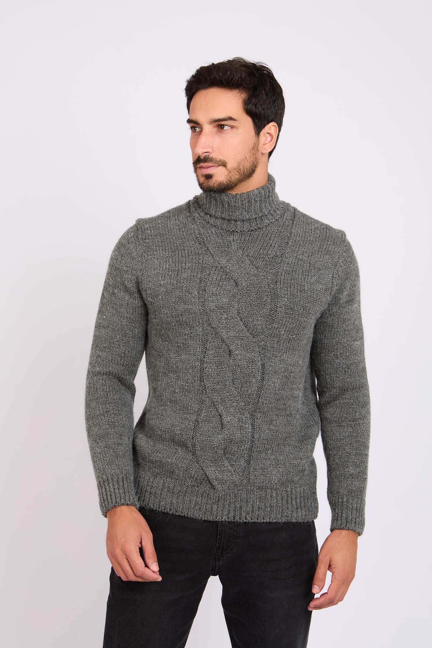 Men Regular Fit Pullover Grey