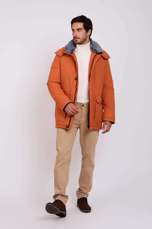 Men Regular Fit Jacket Orange