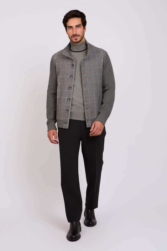 Men Regular Fit Jacket Dark Grey