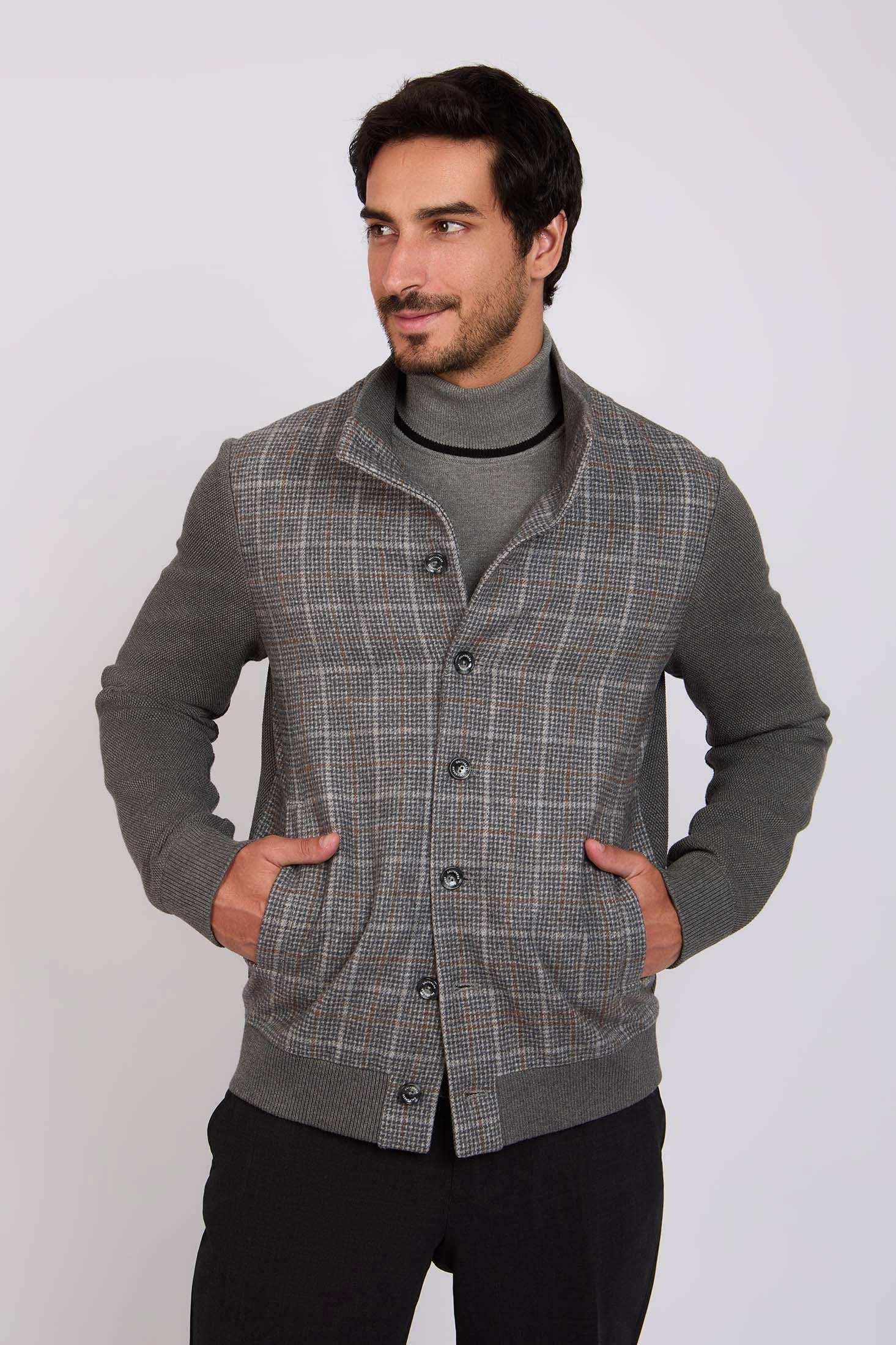 Men Regular Fit Jacket Dark Grey