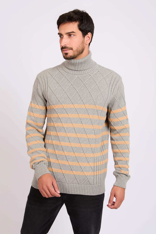 Men Regular Fit Pullover Grey