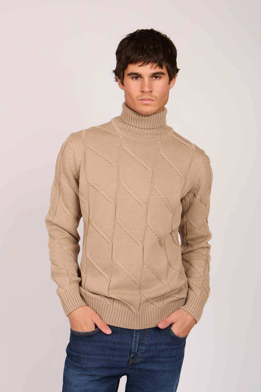 Men Regular Fit Pullover Brown