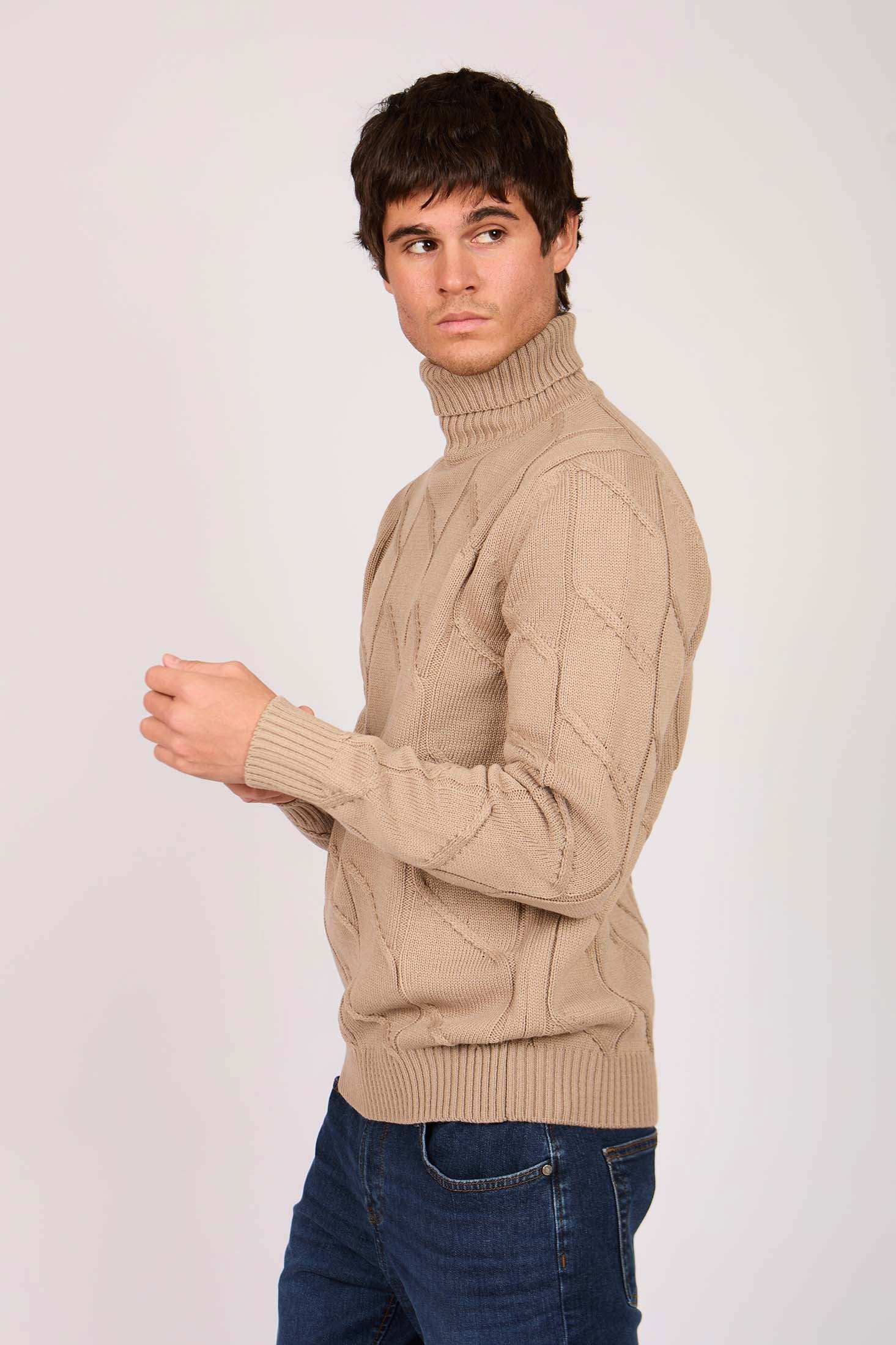 Men Regular Fit Pullover Brown