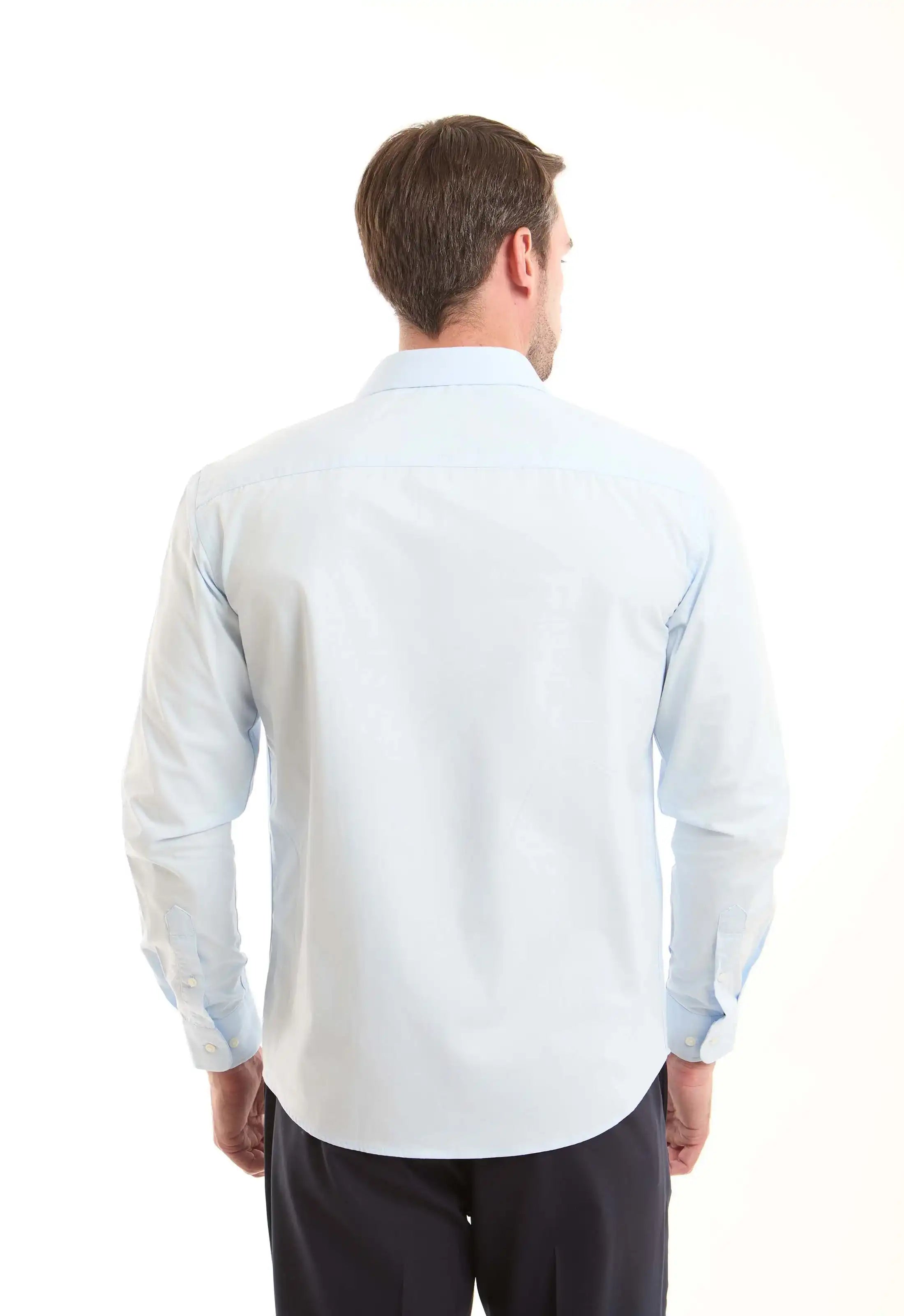 Light Blue Cotton Button-Down Shirt