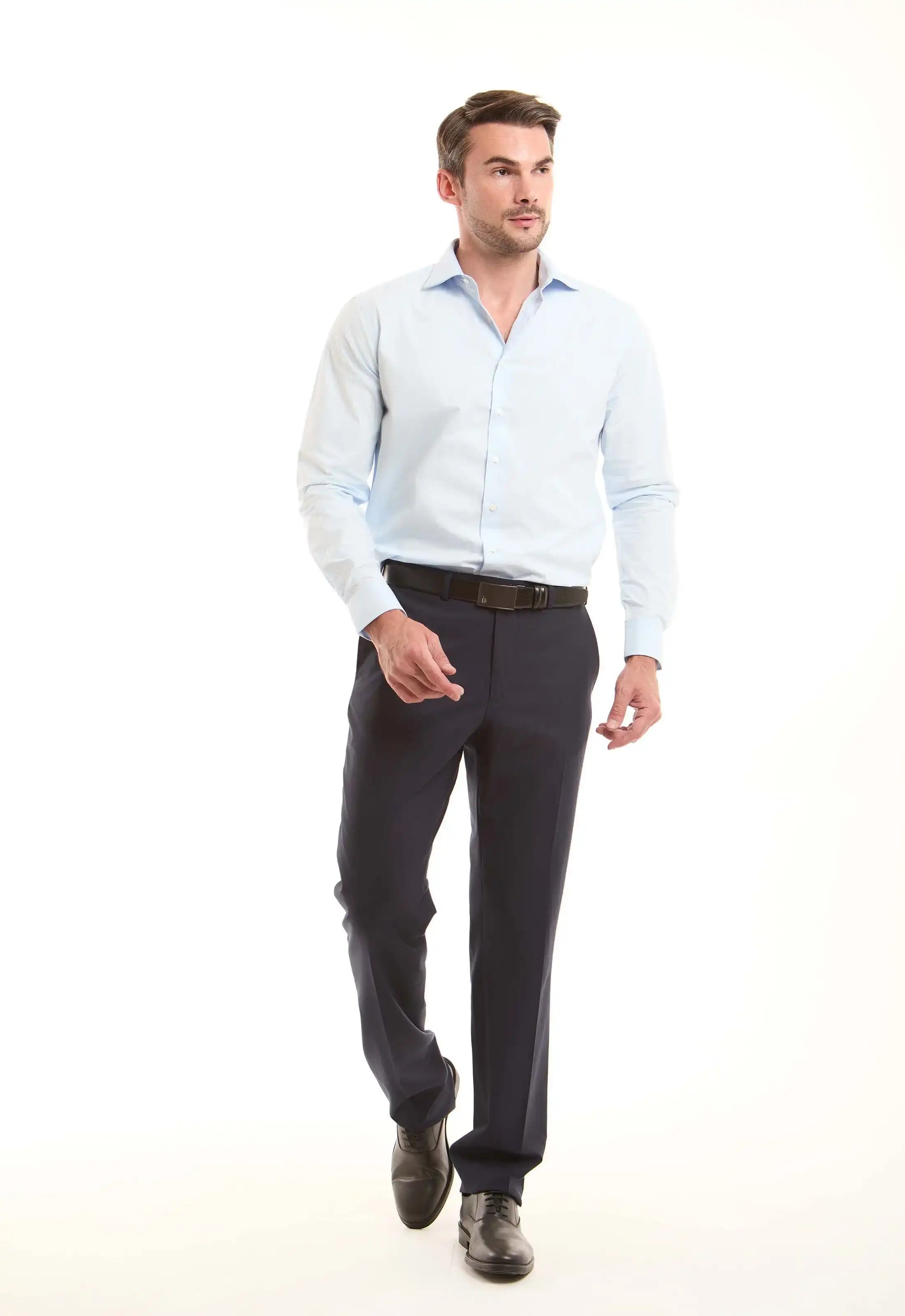 Light Blue Cotton Button-Down Shirt