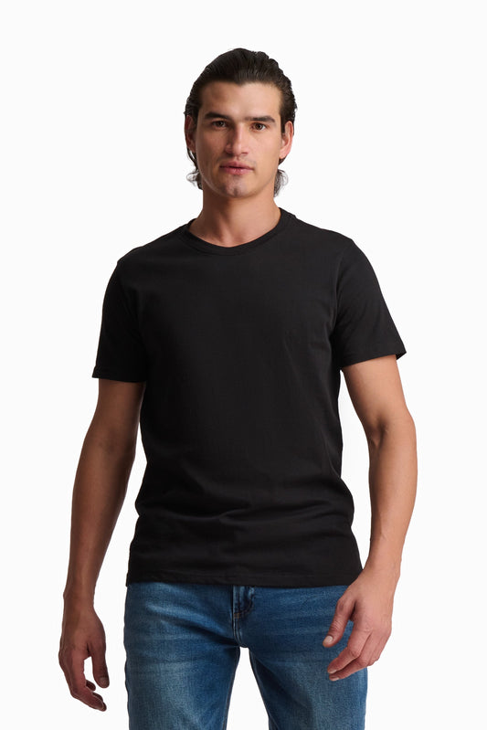 Black Cotton Crew Neck T-Shirt