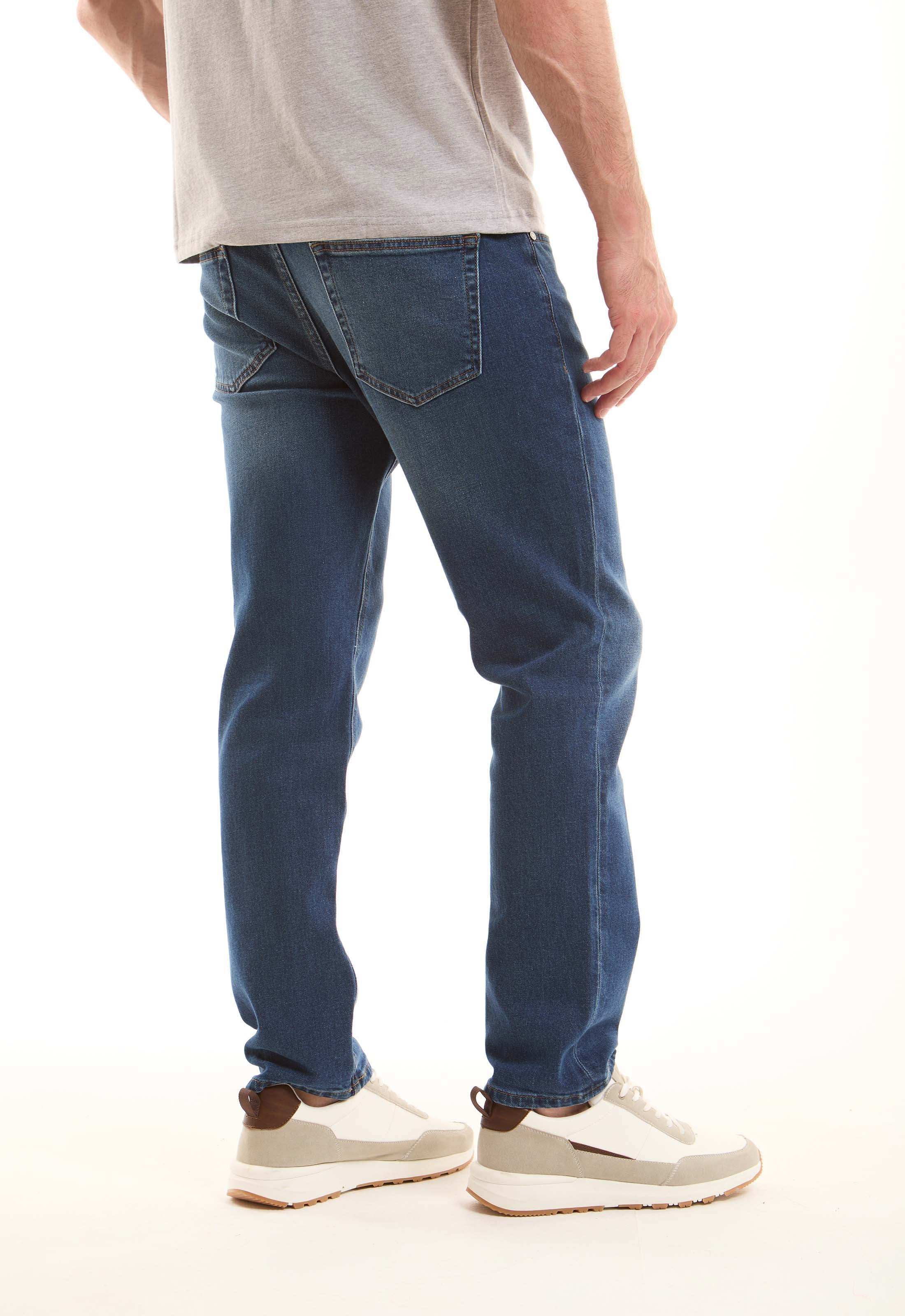 Blue Slim-Fit Cotton Jeans