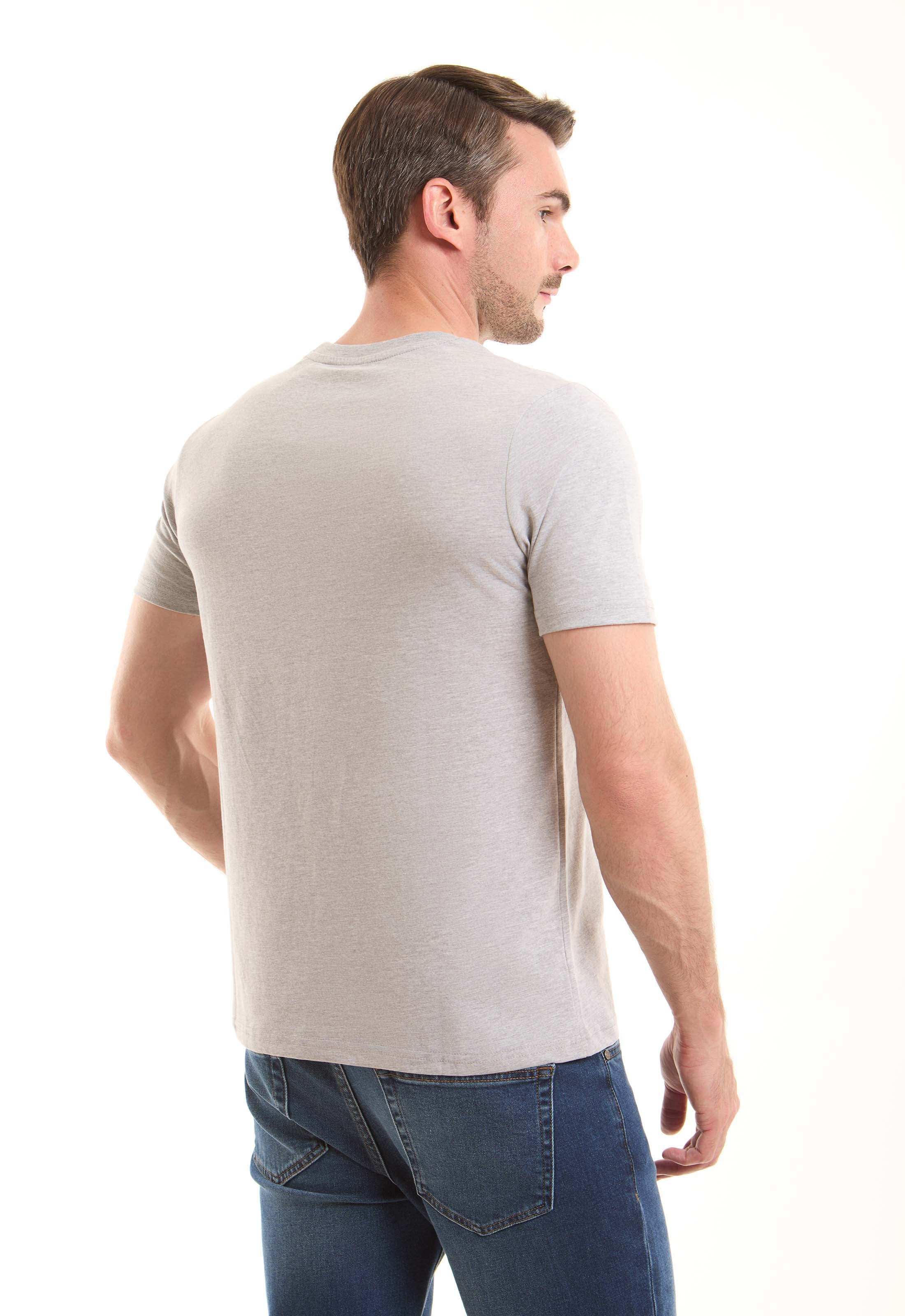 Light Grey Cotton Blend T-Shirt