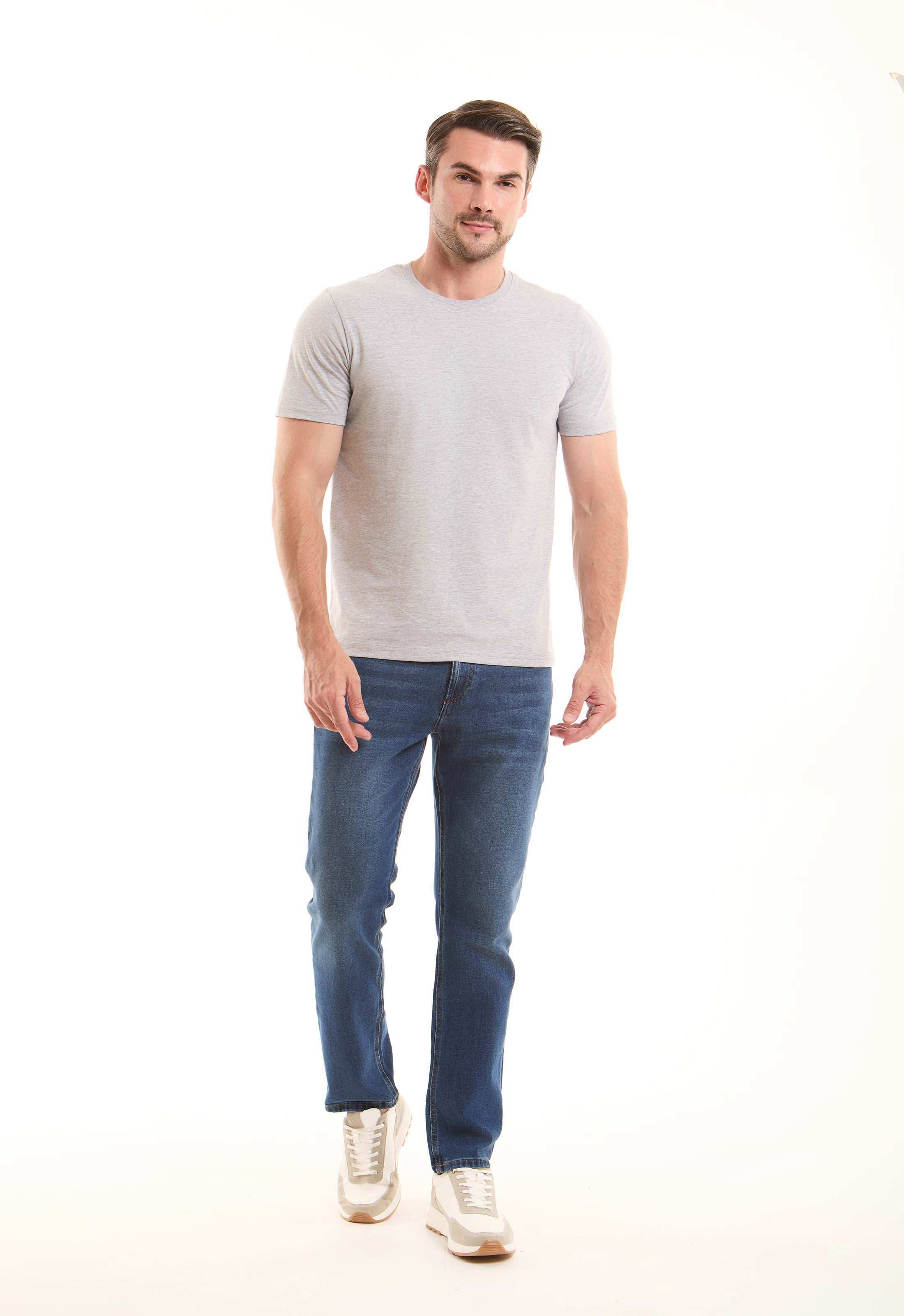Light Grey Cotton Blend T-Shirt