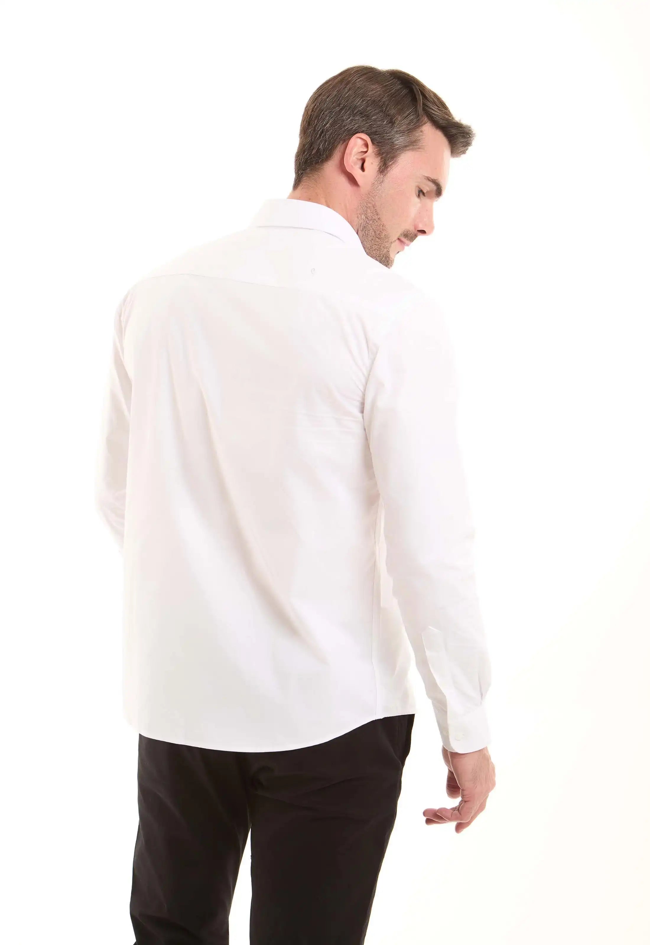 Solid White Cotton Shirt
